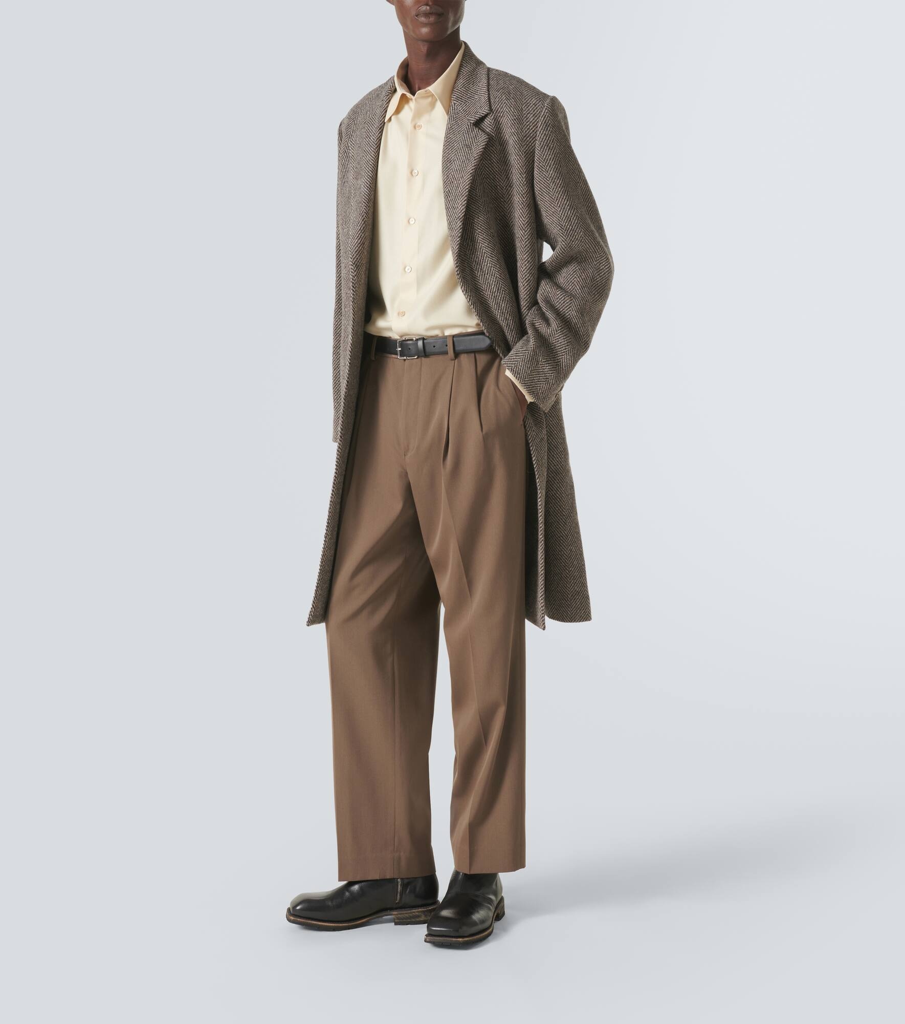 Herringbone wool and alpaca tweed coat - 2