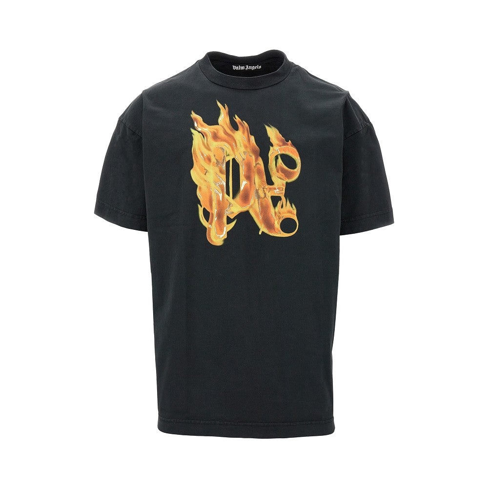 BURNING MONOGRAM PRINT T-SHIRT - 1