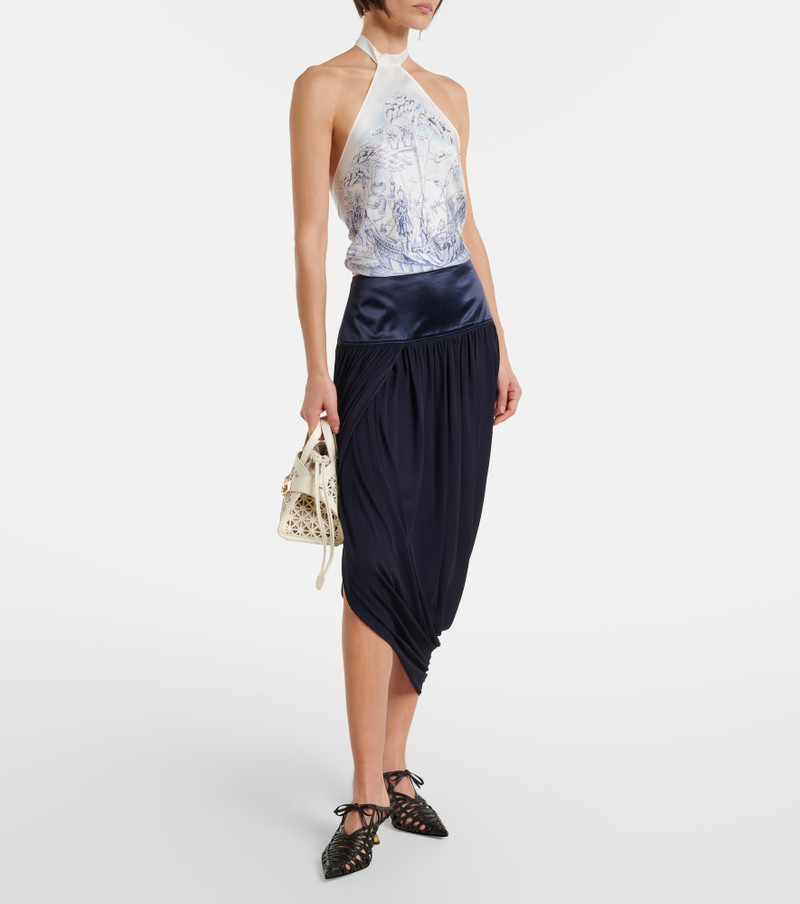 FERRAGAMO Draped asymmetric midi skirt outlook