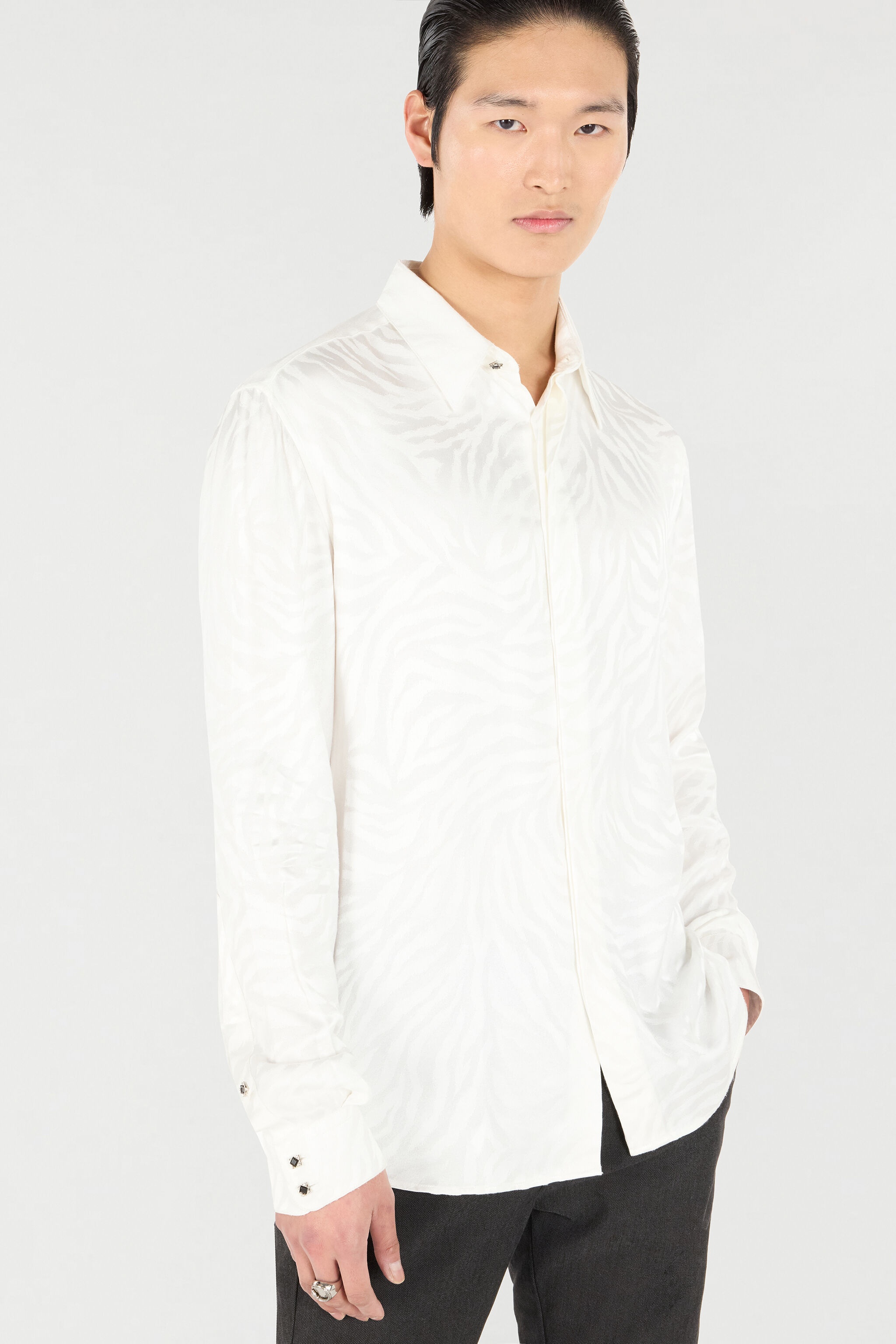 Long Shirt With Tiger Skin Print - 6