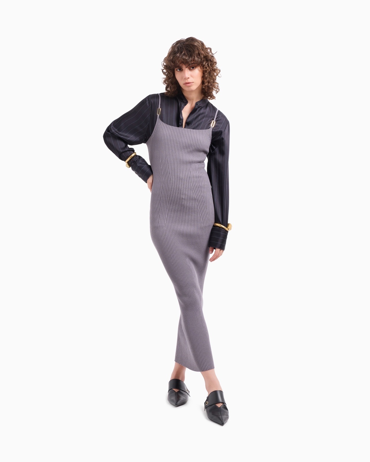 DAWN TO DUSK PINSTRIPED ACETATE-BLEND SHIRT - 2