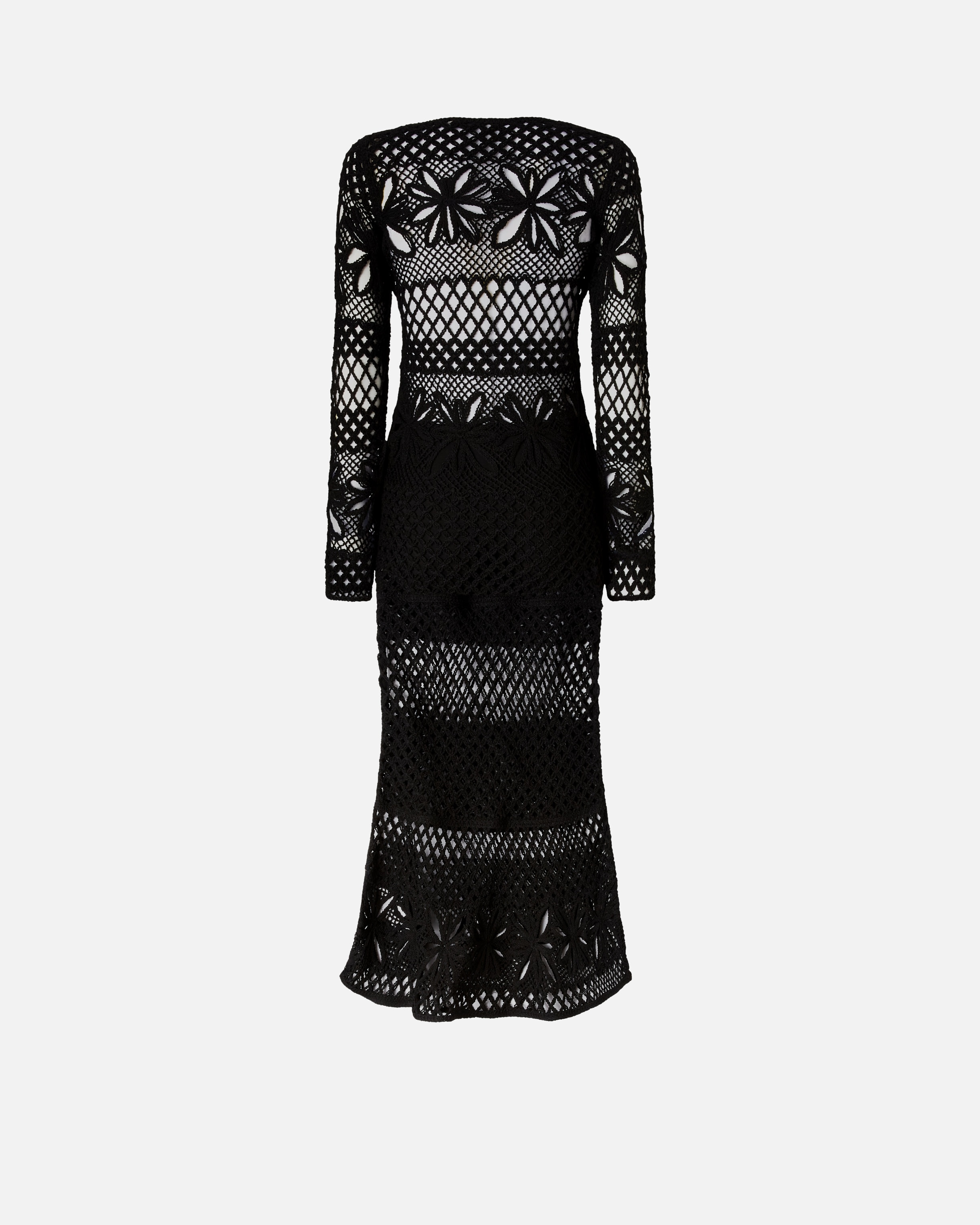 LONG OPENWORK CROCHET DRESS - 6