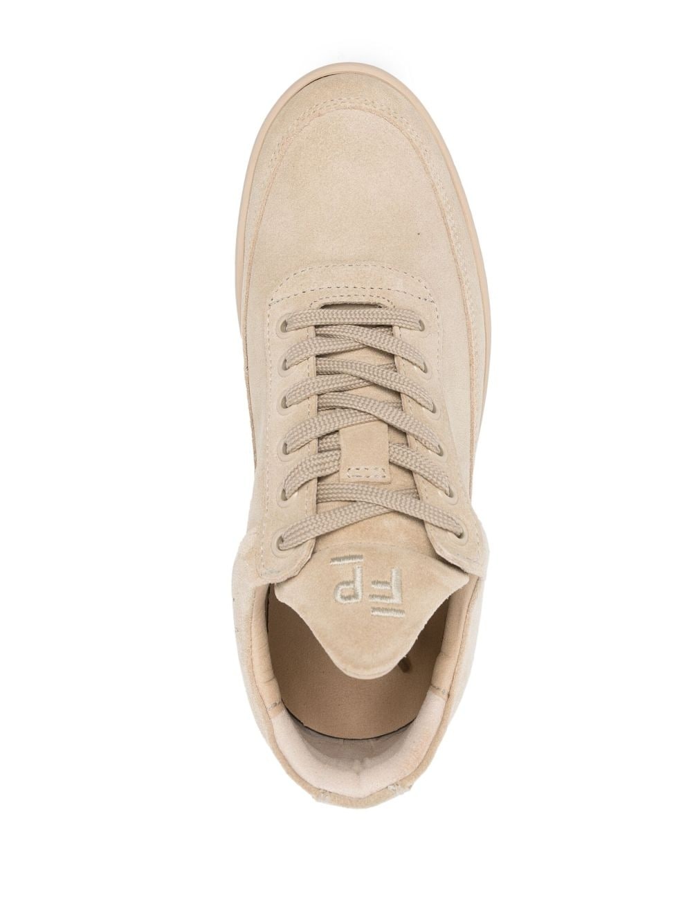 embroidered-logo suede sneakers - 4