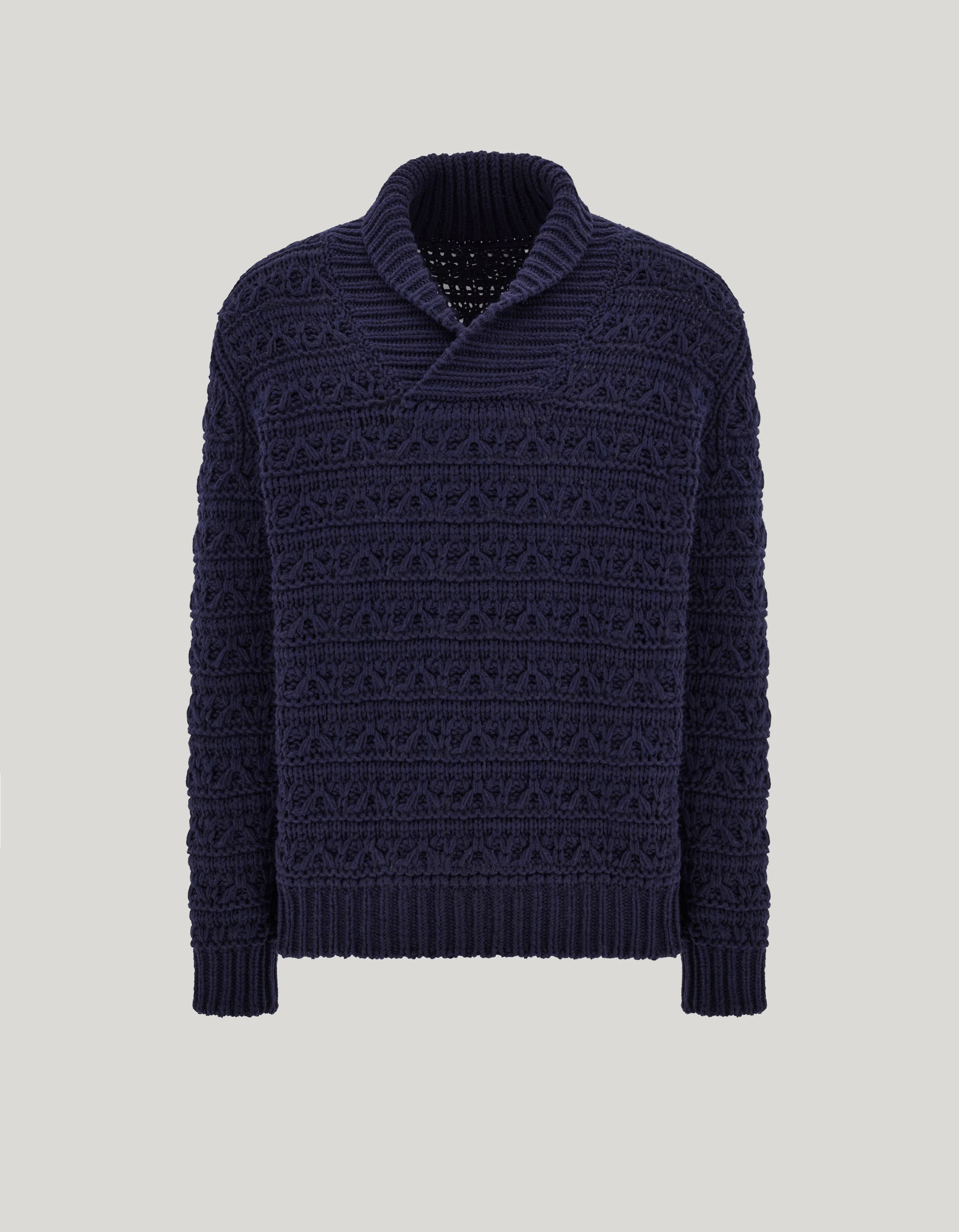 BLUE ALPACA AND POLYAMIDE REGULAR-FIT PULLOVER - 1