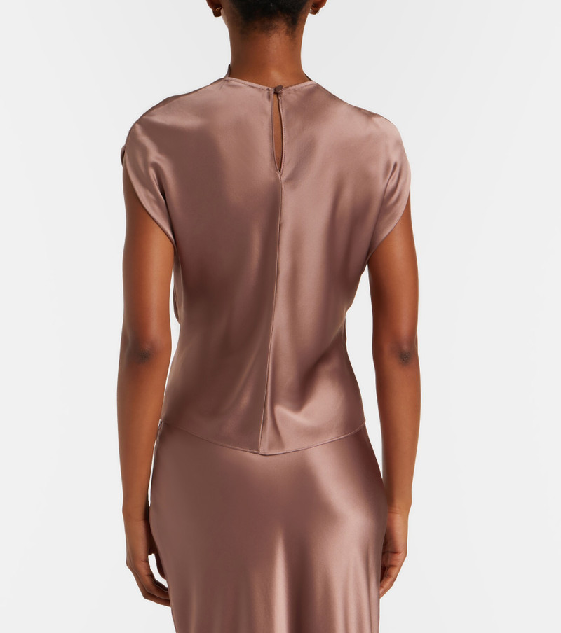 Draped silk satin top 4