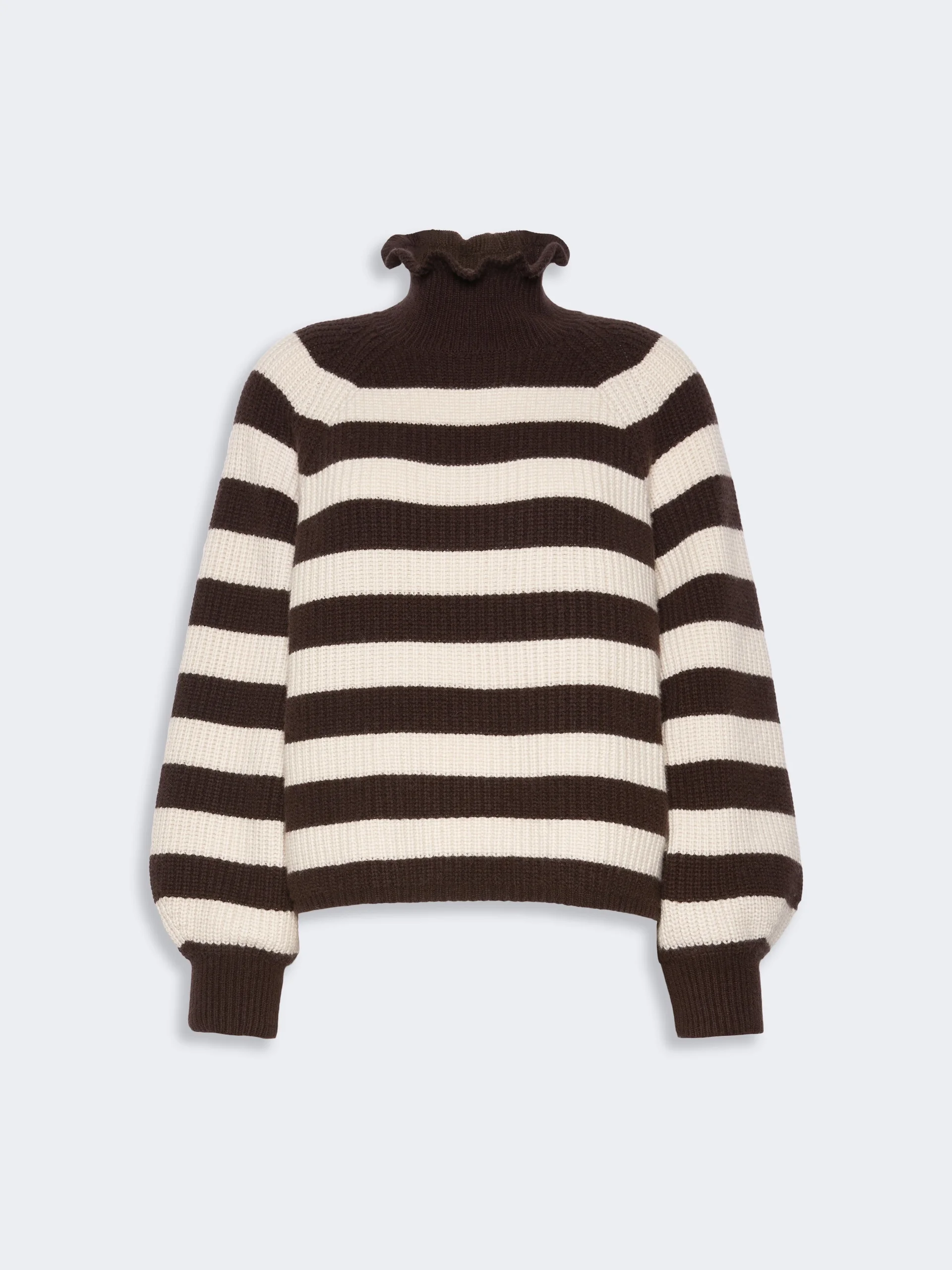 PONTILE Relaxed-cut wool and cashmere sweater - DARK BROWN - 1