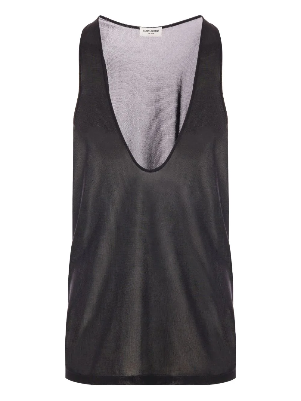 scoop-neck sleeveless tank top - 1