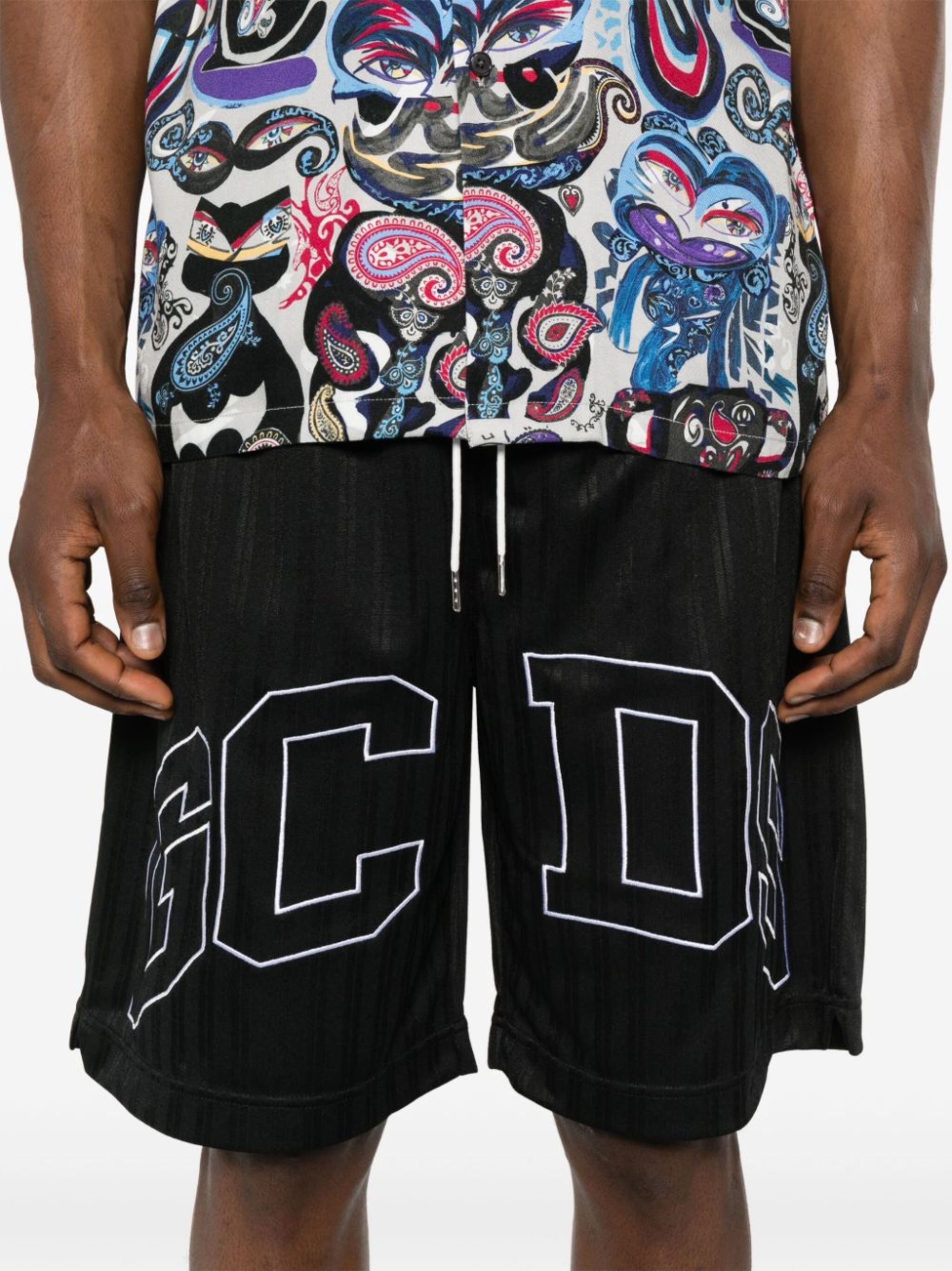embroidered-logo track shorts - 5
