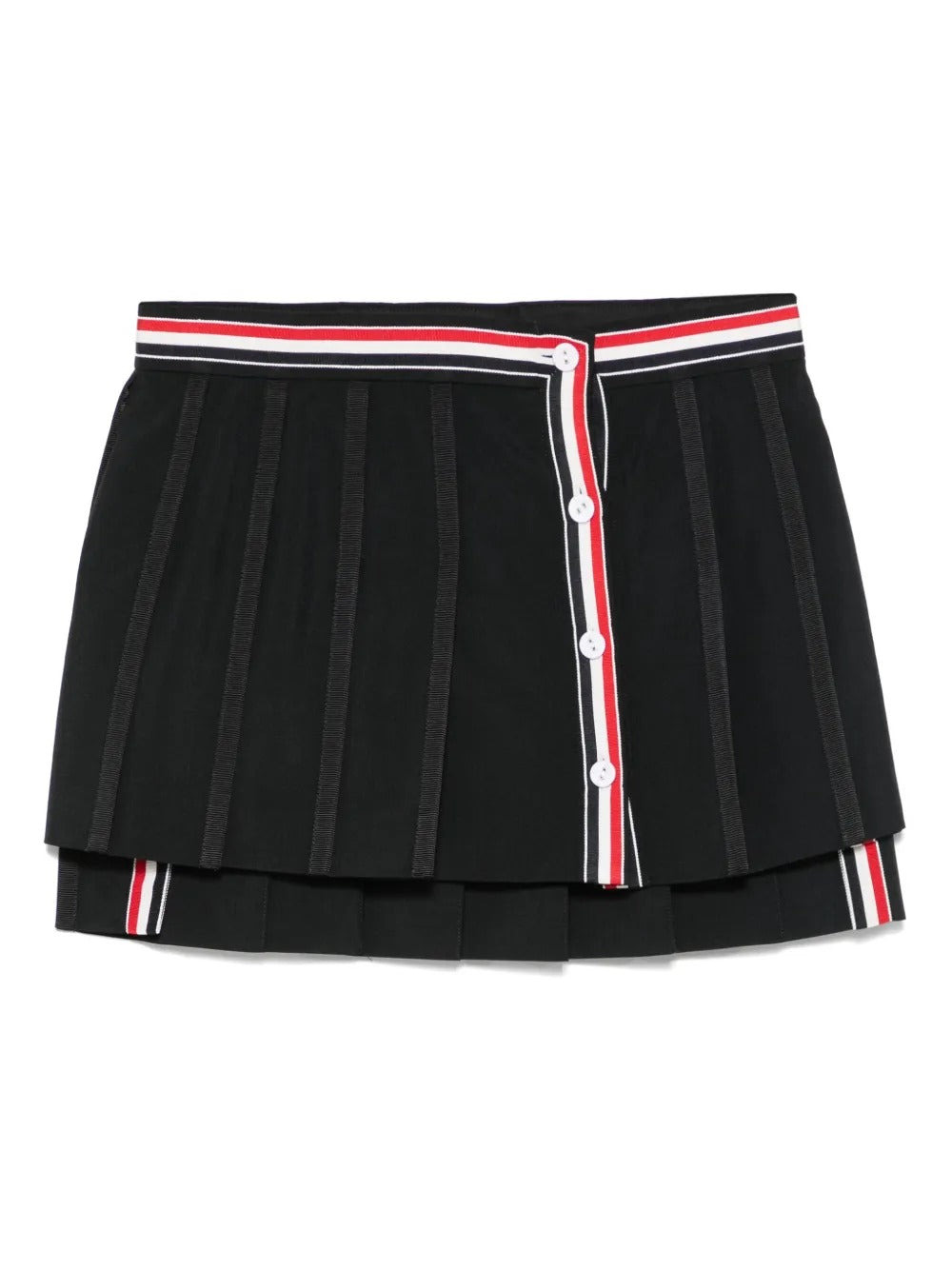 THOM BROWNE - Women Mini Mini Button Front Pleated Wrap Skirt - 5