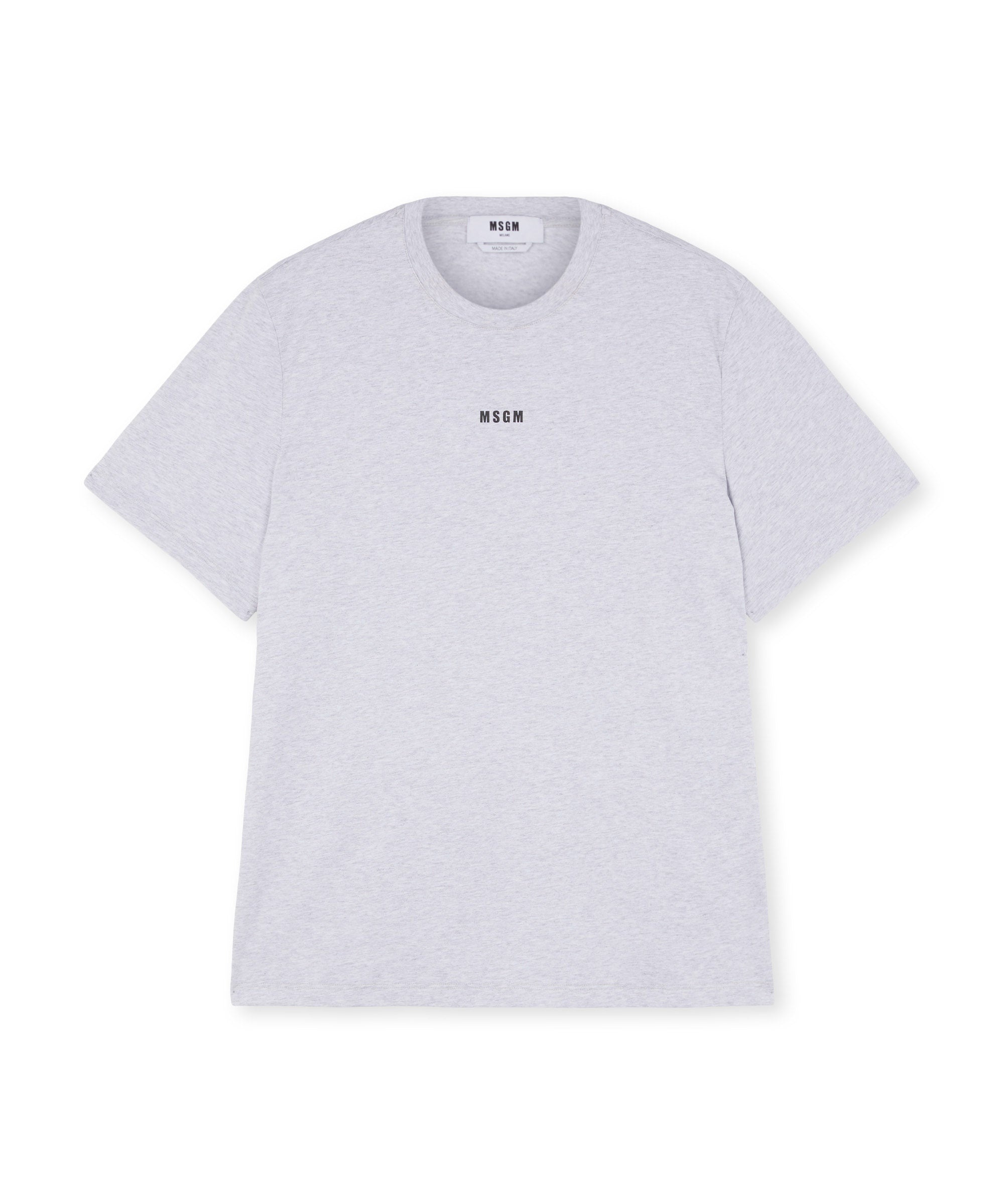 Round neck cotton T-shirt with micro logo - 2