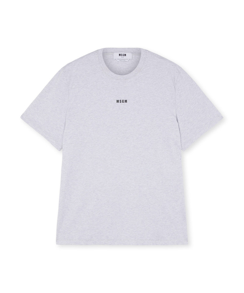 MSGM Round neck cotton T-shirt with micro logo outlook