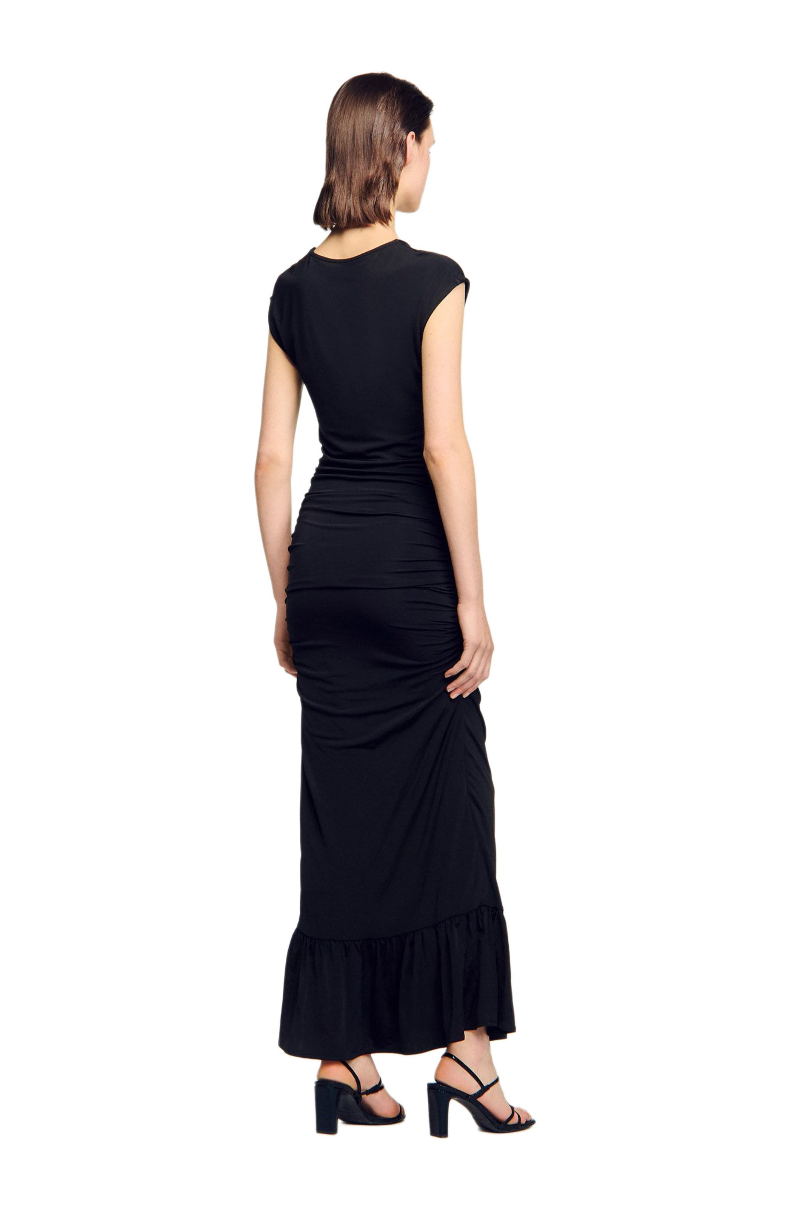 SANDRO Draped maxi dress in Black at Nordstrom - 2