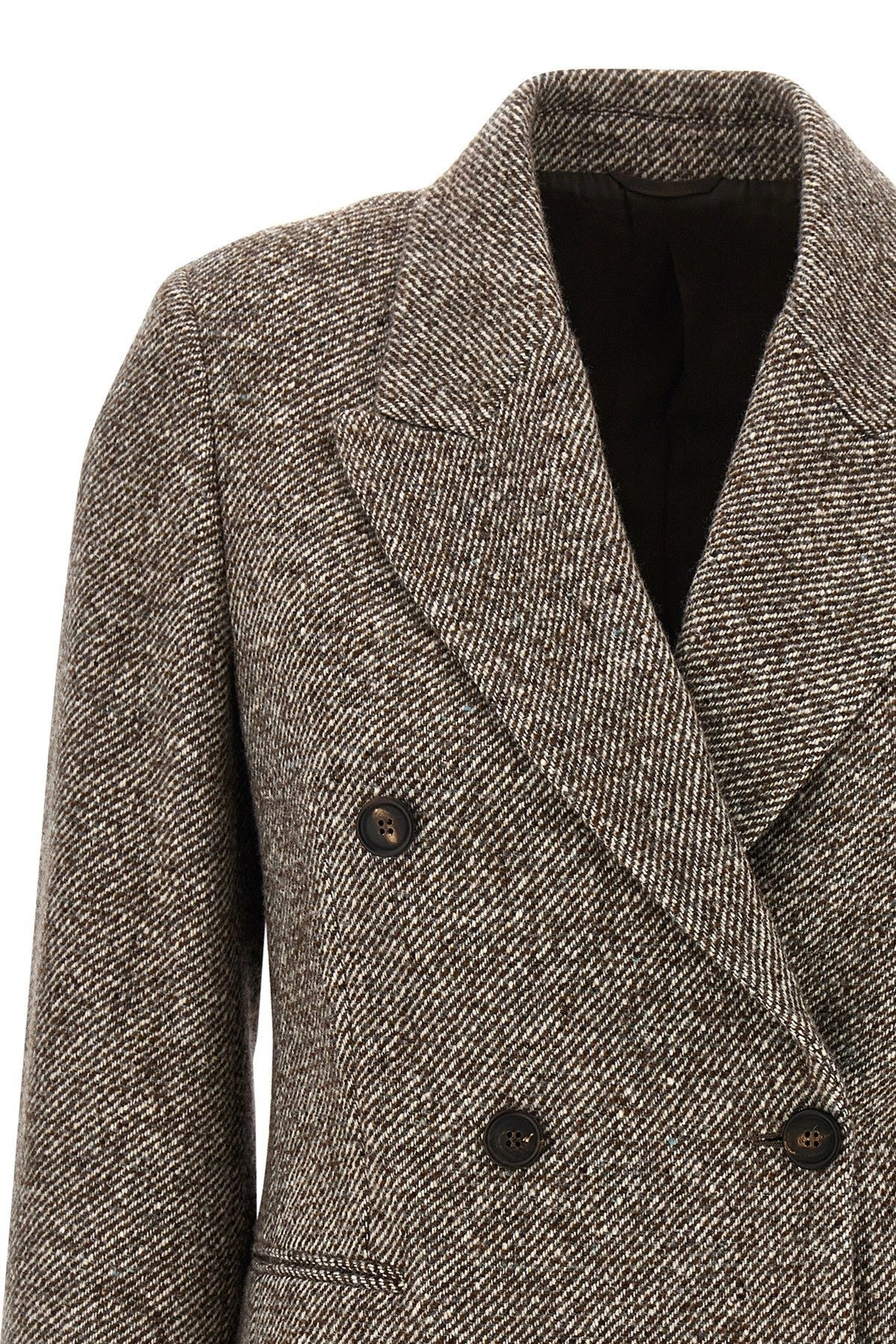 Brunello Cucinelli Women Double-Breasted Silk Blend Blazer - 4