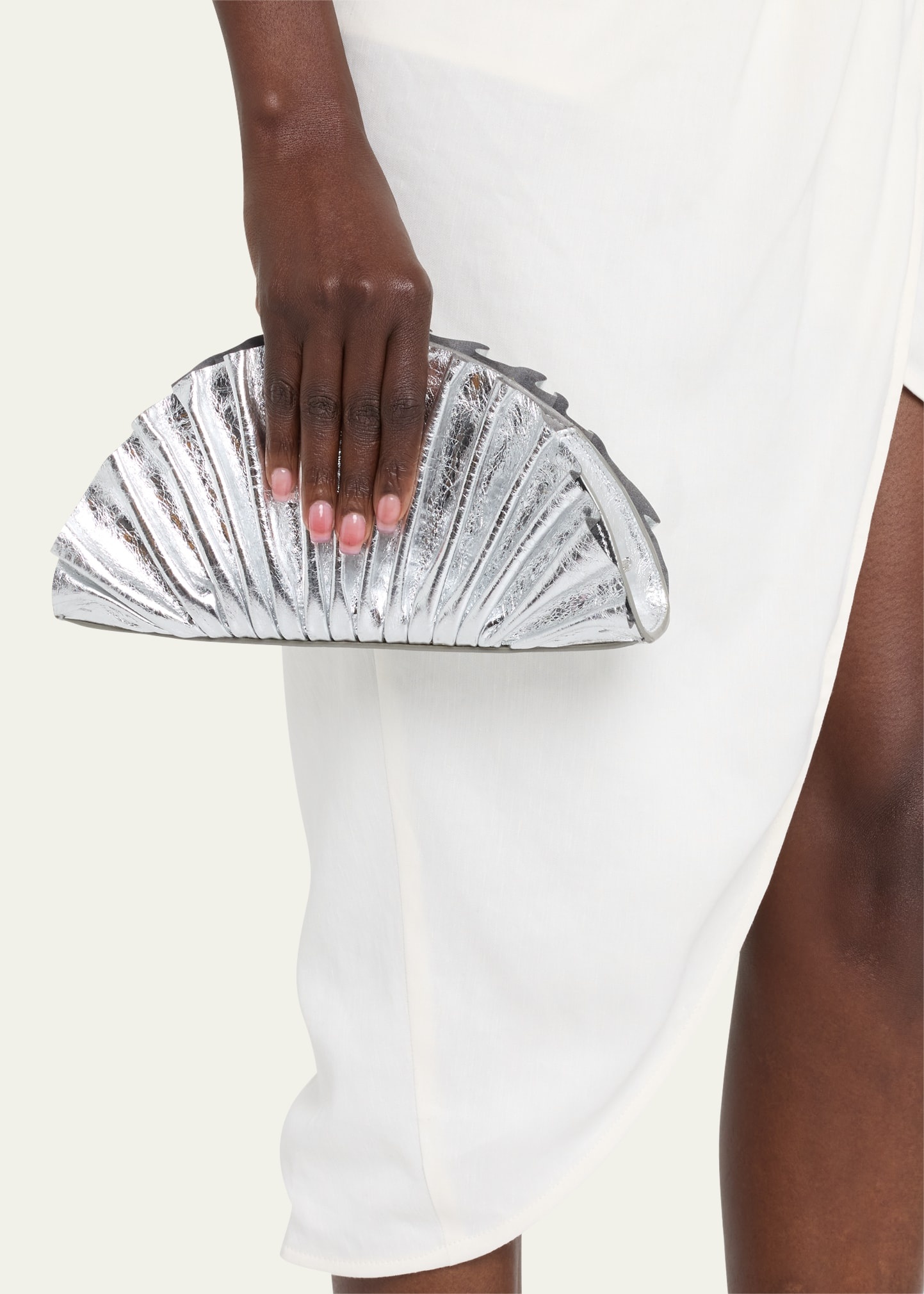 Nala Mini Shell Metallic Clutch Bag - 2