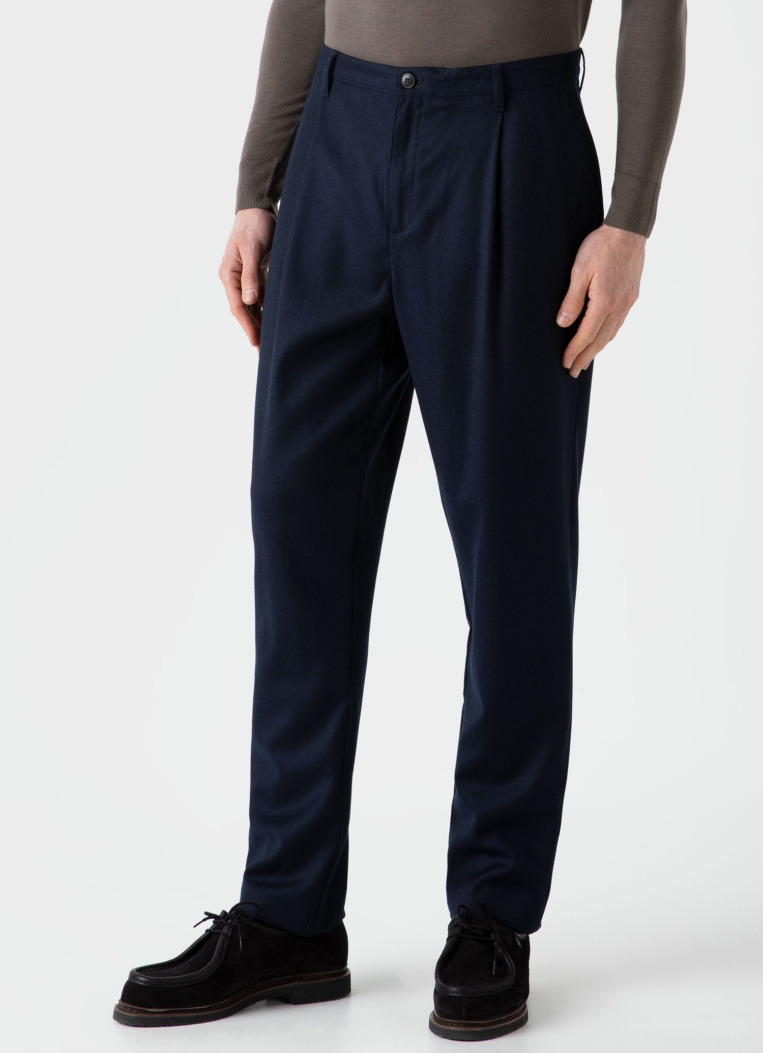 Pleated Wool Flannel Trouser - 3