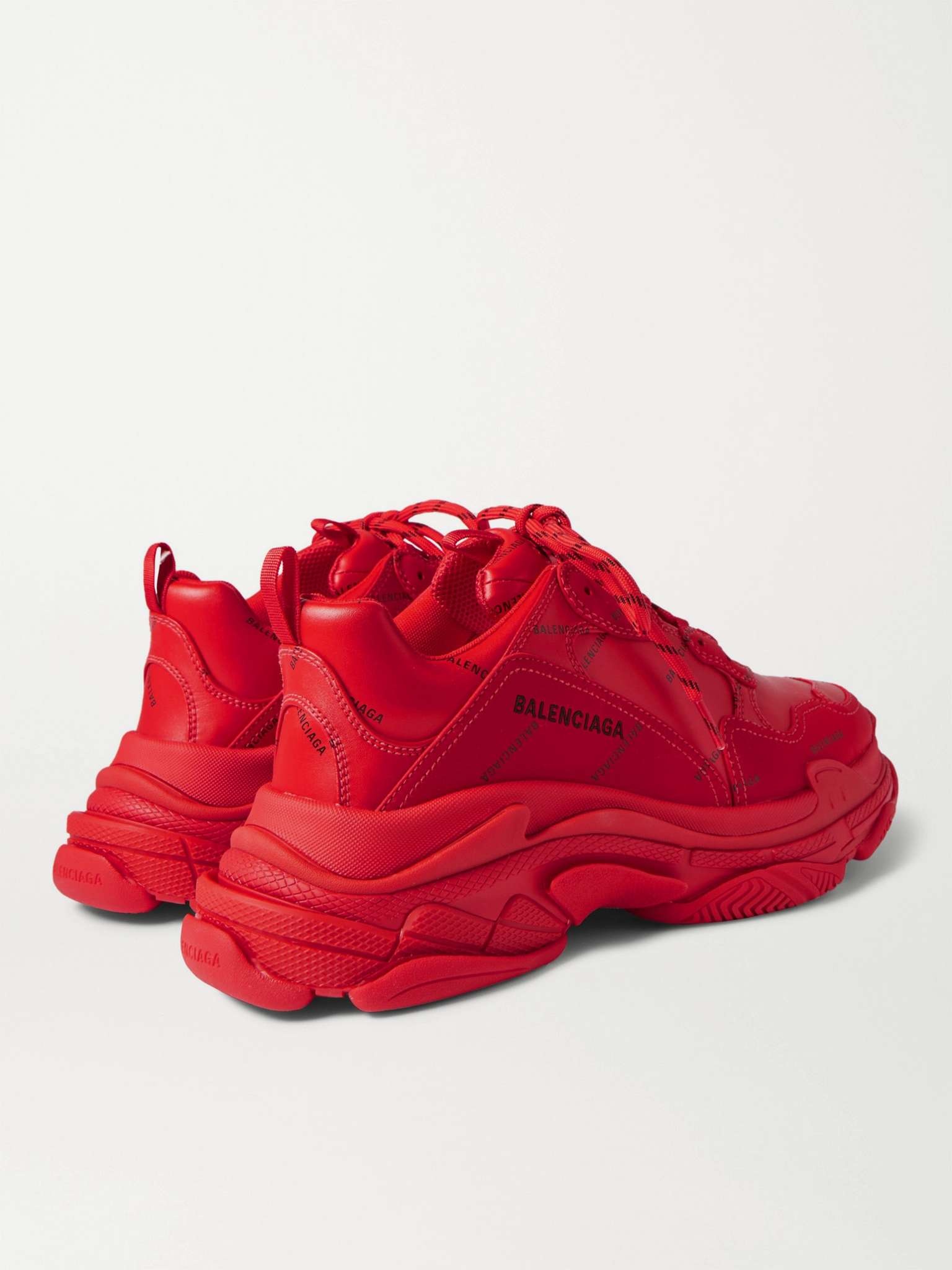 Triple S Mesh and Faux Leather Sneakers - 5