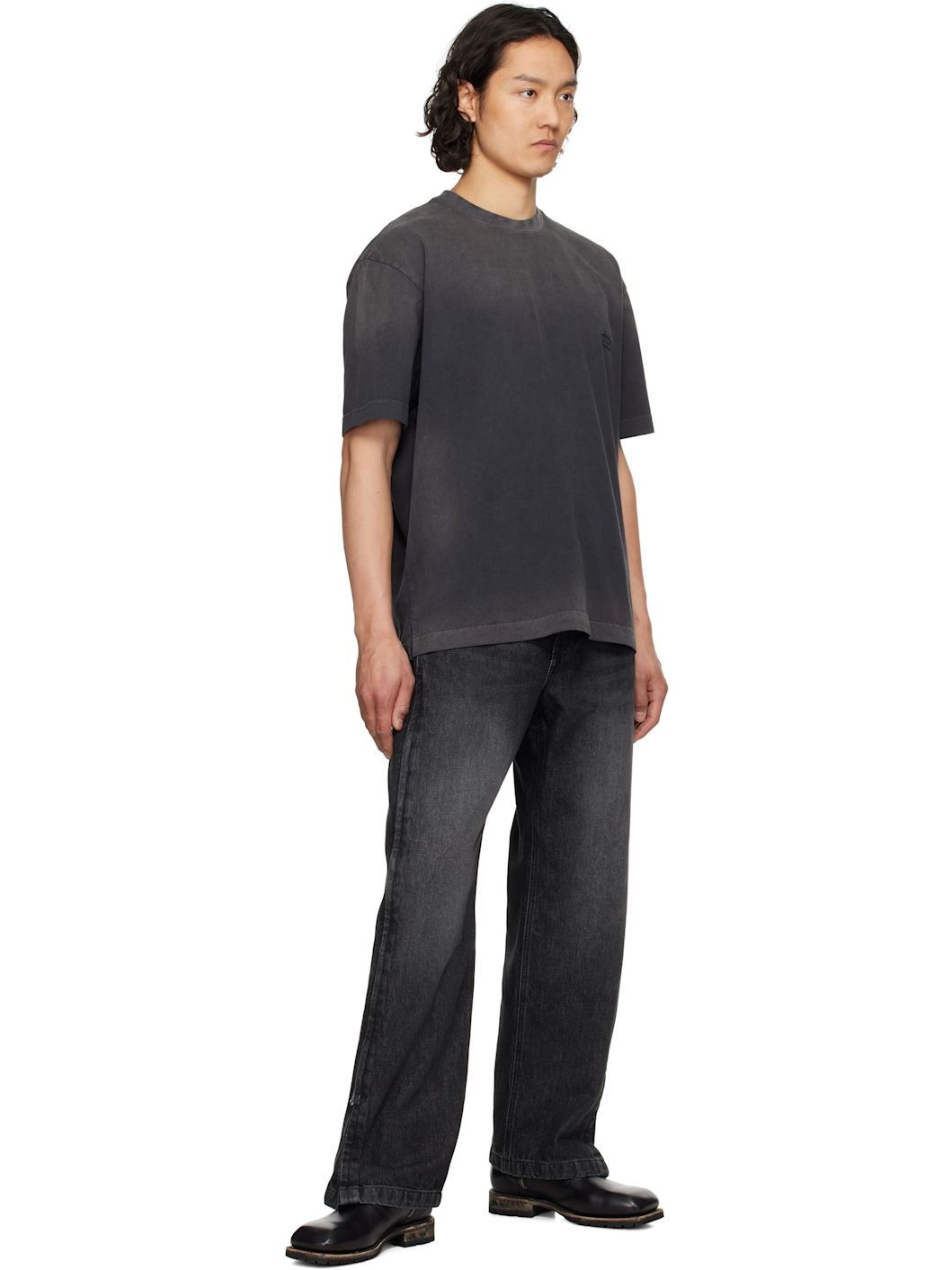 Black Dyeing Back Logo T-shirt - 4