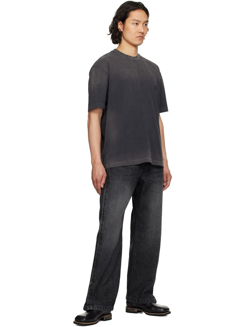 SOLID HOMME Black Dyeing Back Logo T-shirt outlook