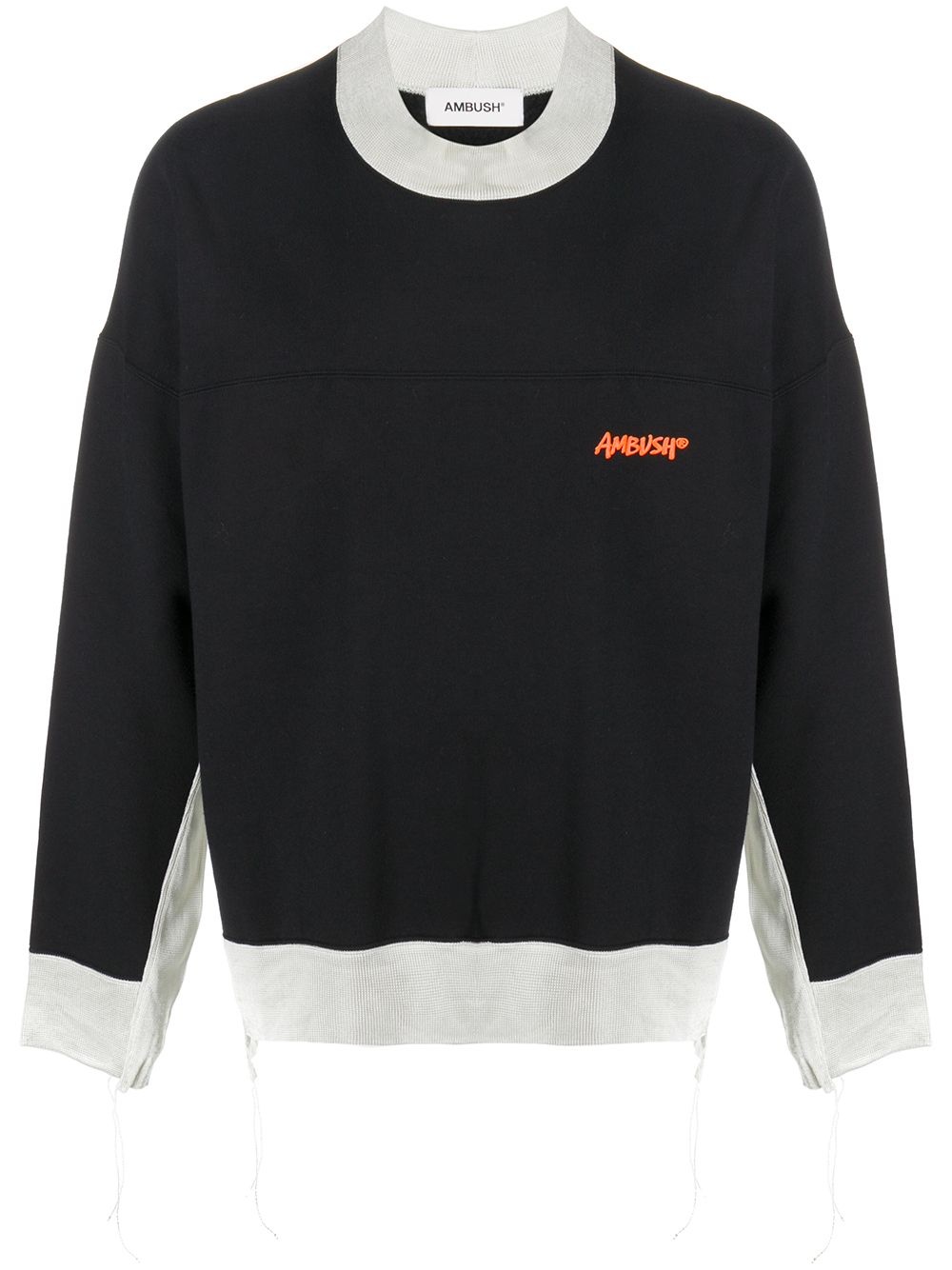 logo-embroidered raw-edge sweatshirt - 1