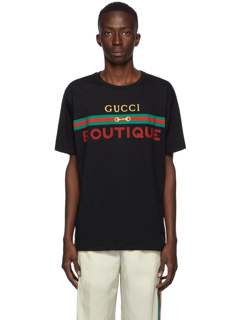 Black 'Boutique' Logo T-Shirt - 1
