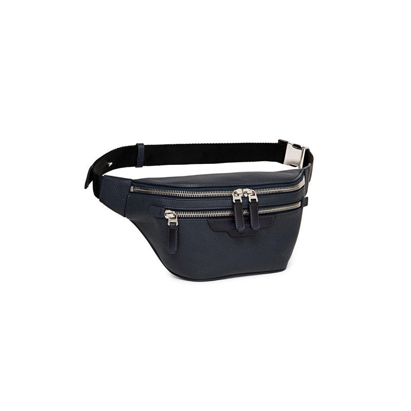 Blue tumbled leather belt bag 5