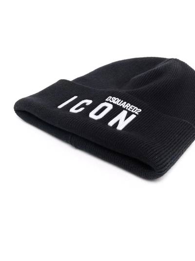 DSQUARED2 Icon logo-embroidered knitted beanie outlook