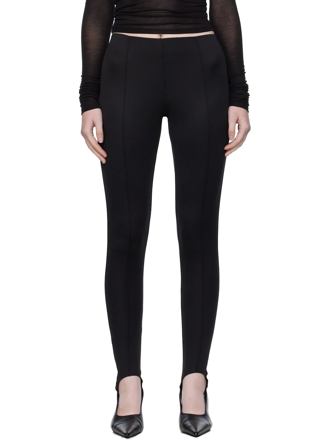 Black Caserta Stirrup Leggings - 1