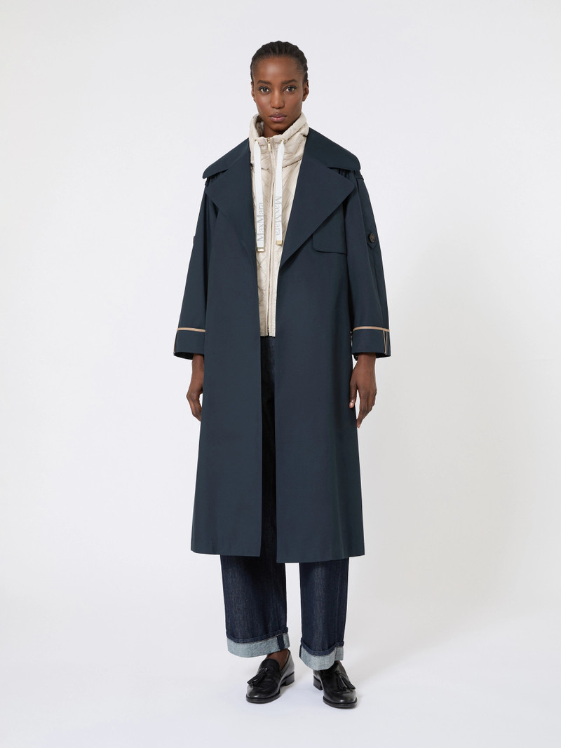 Max Mara Oversized water-repellent twill trench coat - ULTRAMARINE outlook