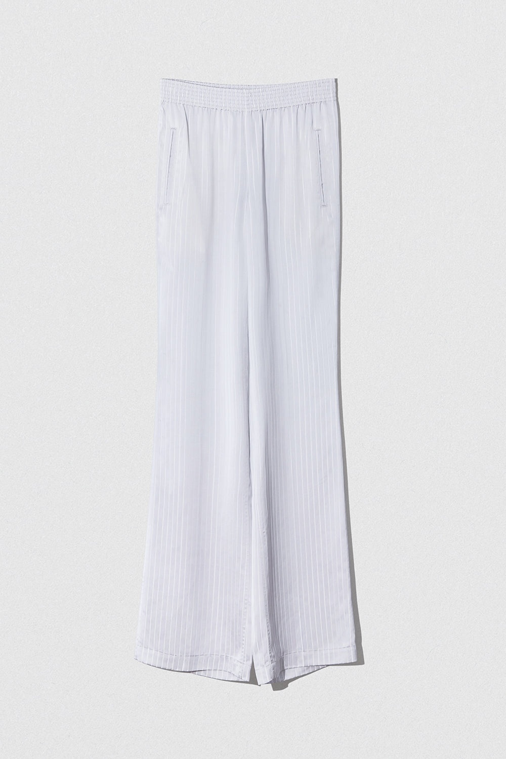 SATIN PIN STRIPE TROUSER GREY AND WHITE VISCOSE BLEND - 1