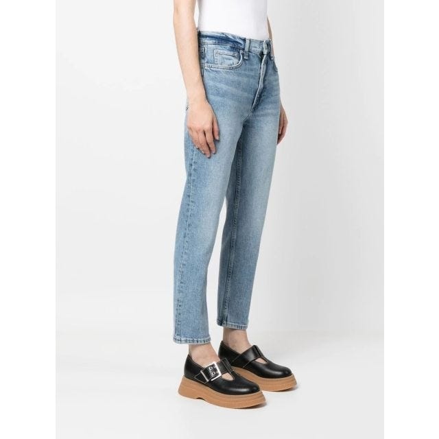 rag & bone Light blue high-waisted straight jeans Porter