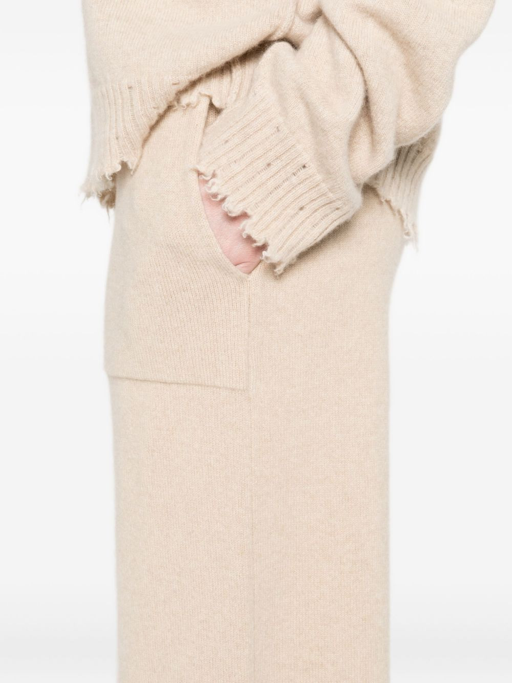 pocket-detail cashmere trousers - 5