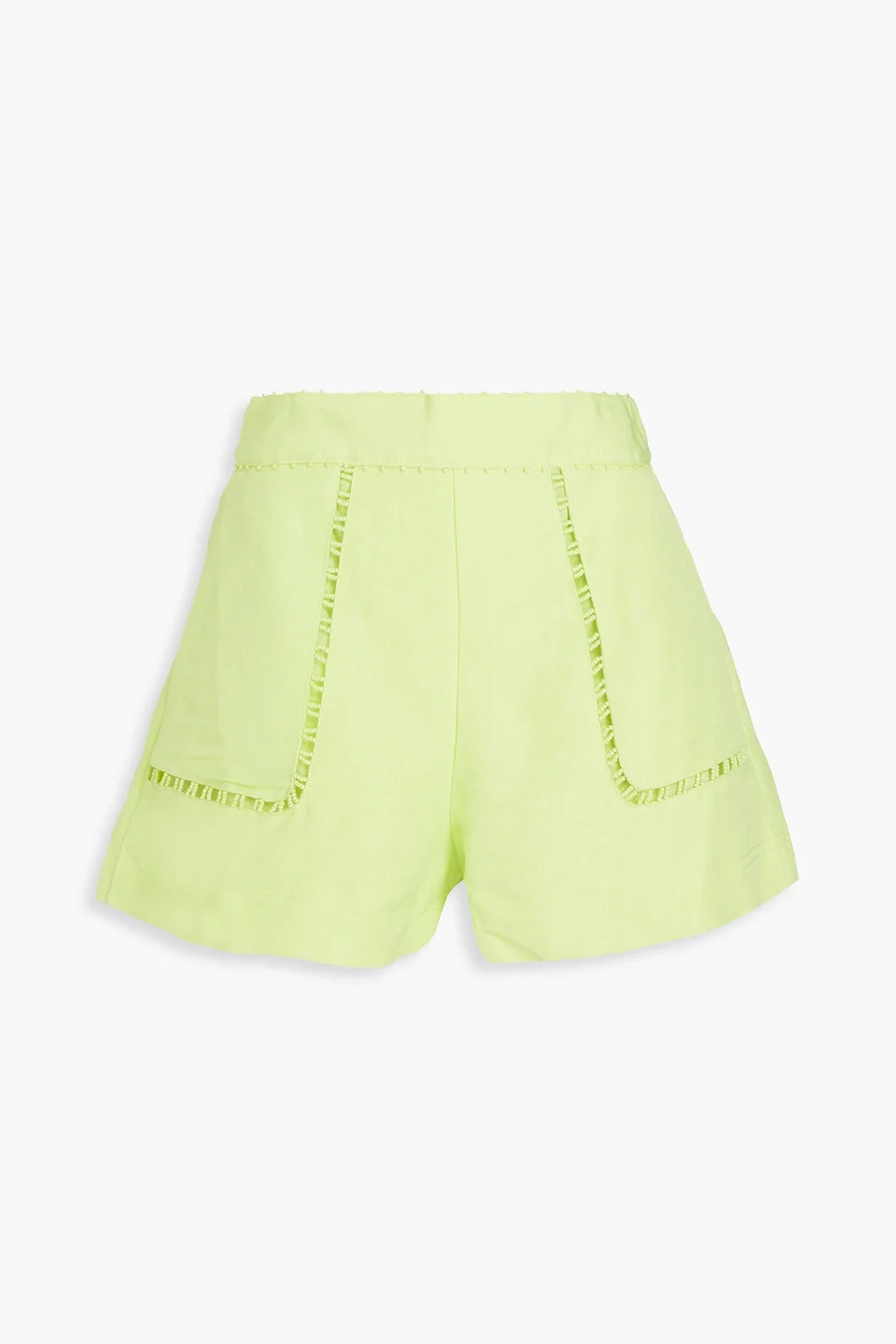 Lucie bead-embellished linen-blend shorts - 1