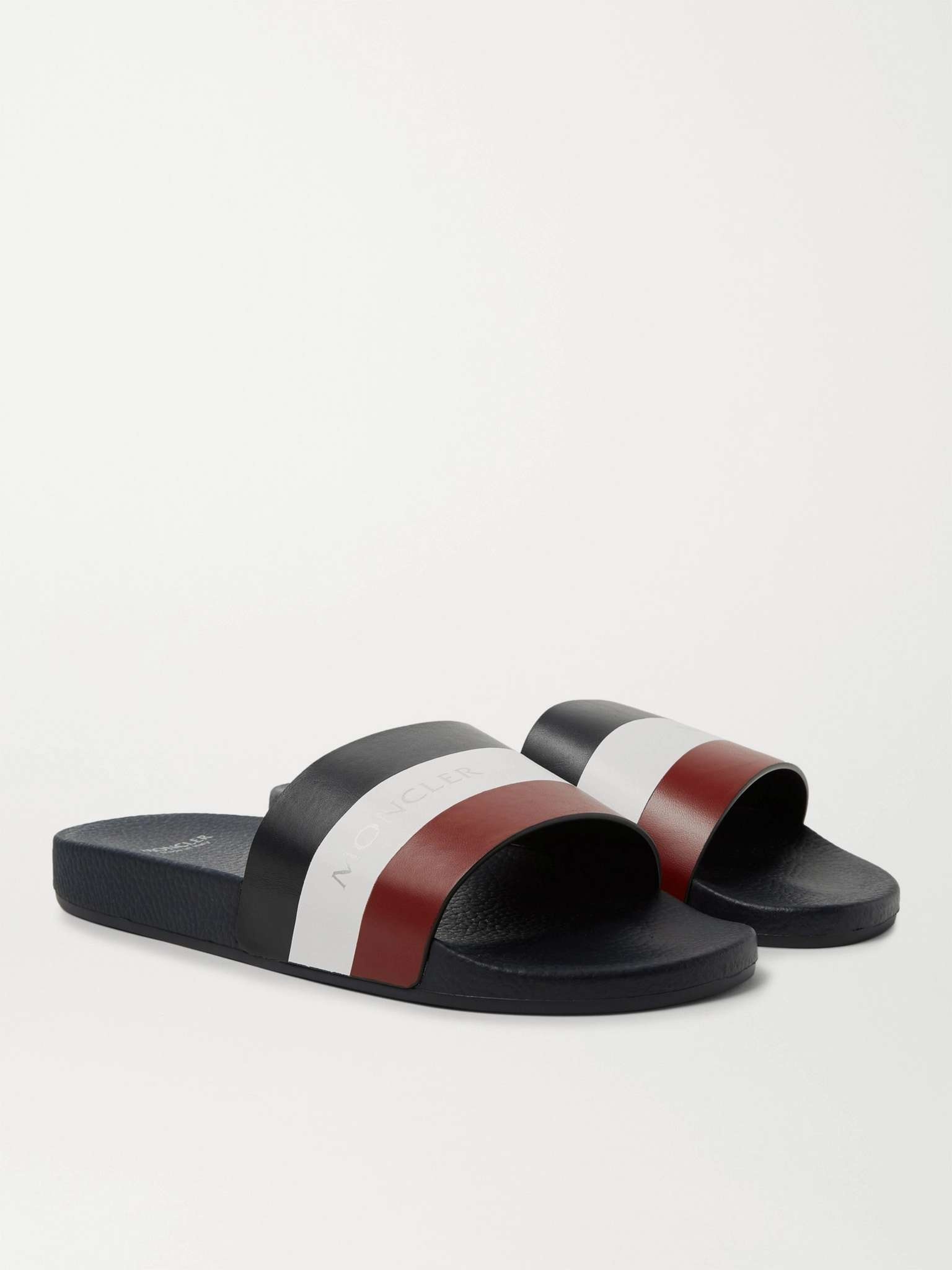 Basile Logo-Print Striped Leather Slides - 4