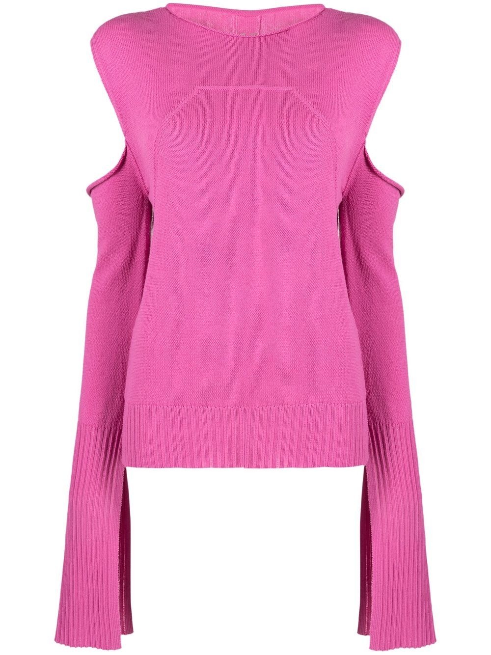 cape-sleeve cut-out jumper - 1