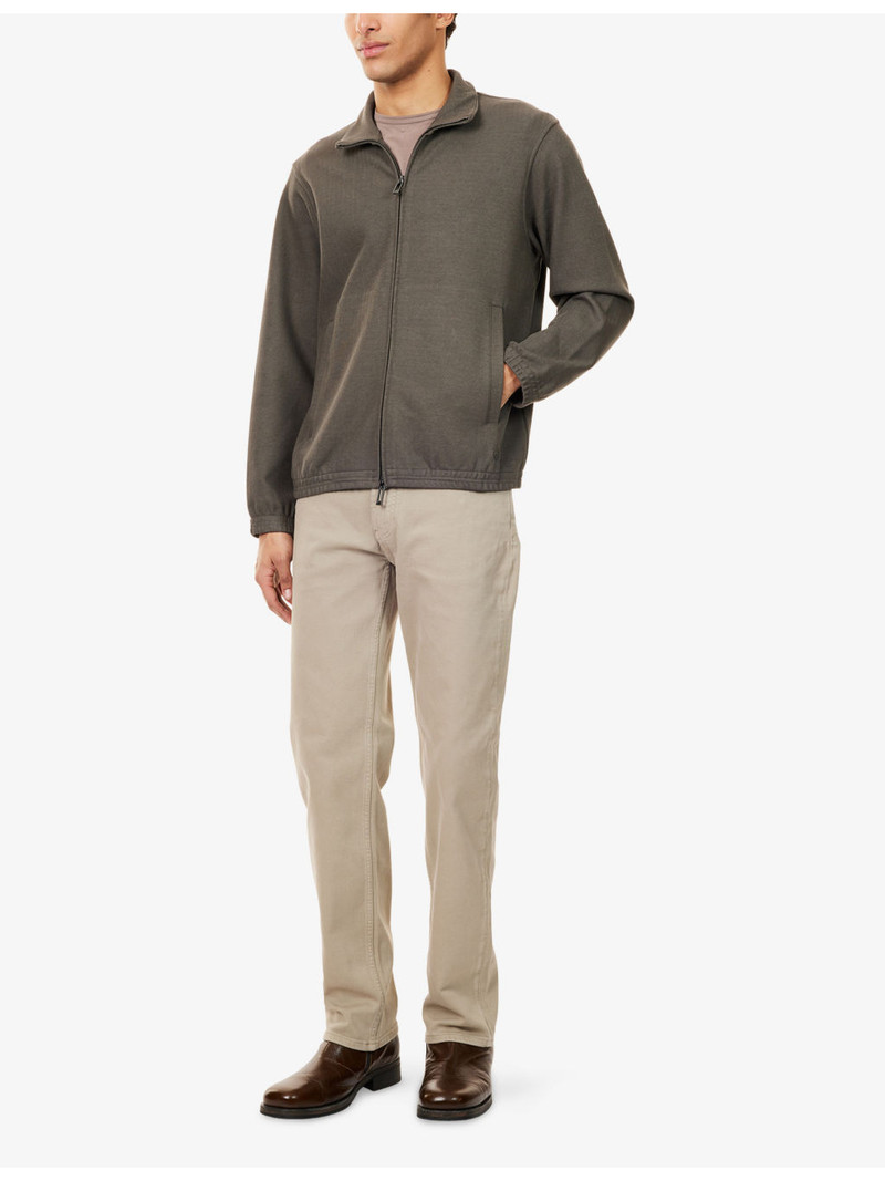 EMPORIO ARMANI Chevron-Jacquard Blouson Stretch-Cotton Jacket outlook