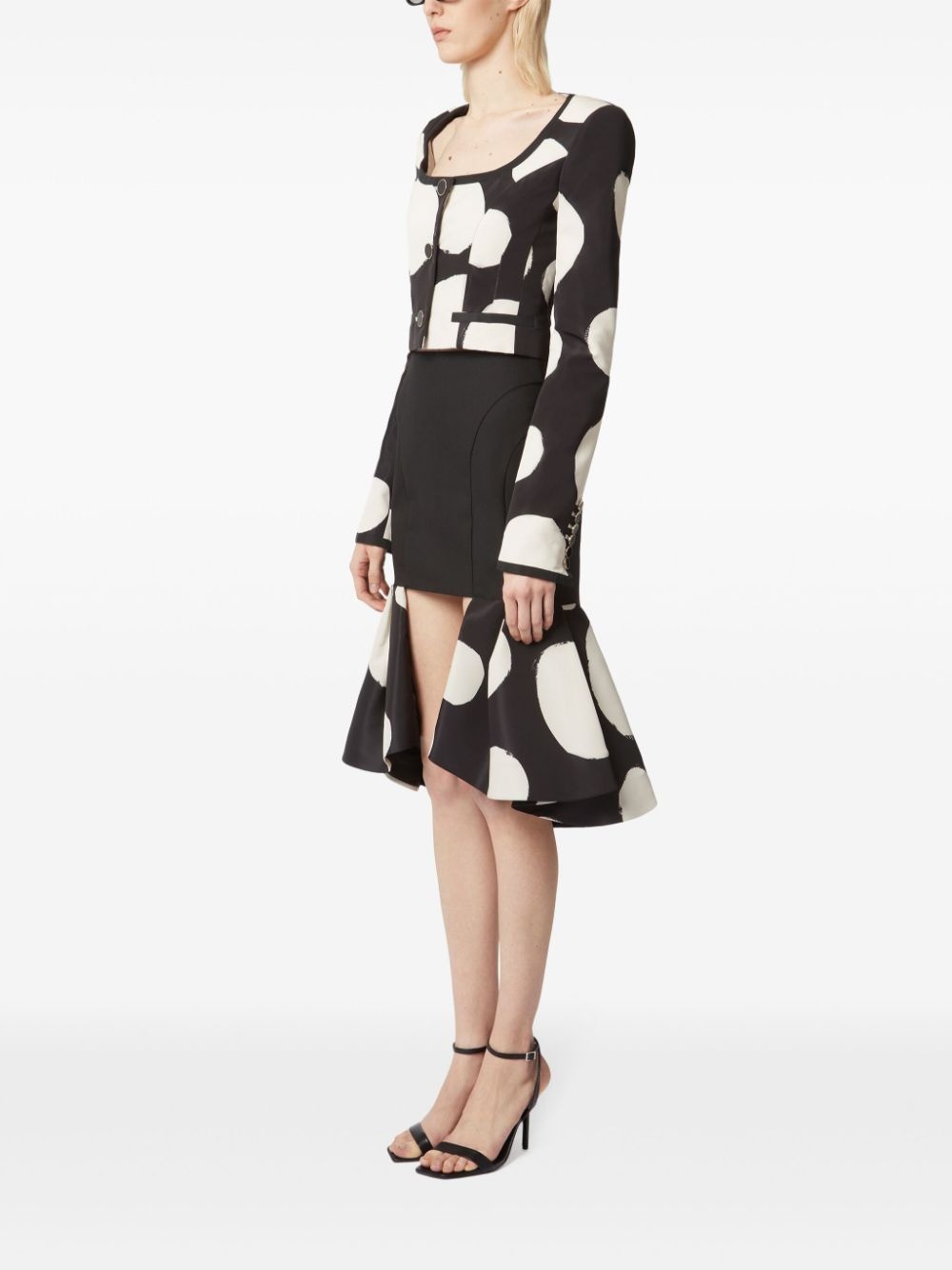 double-flounce midi skirt - 3