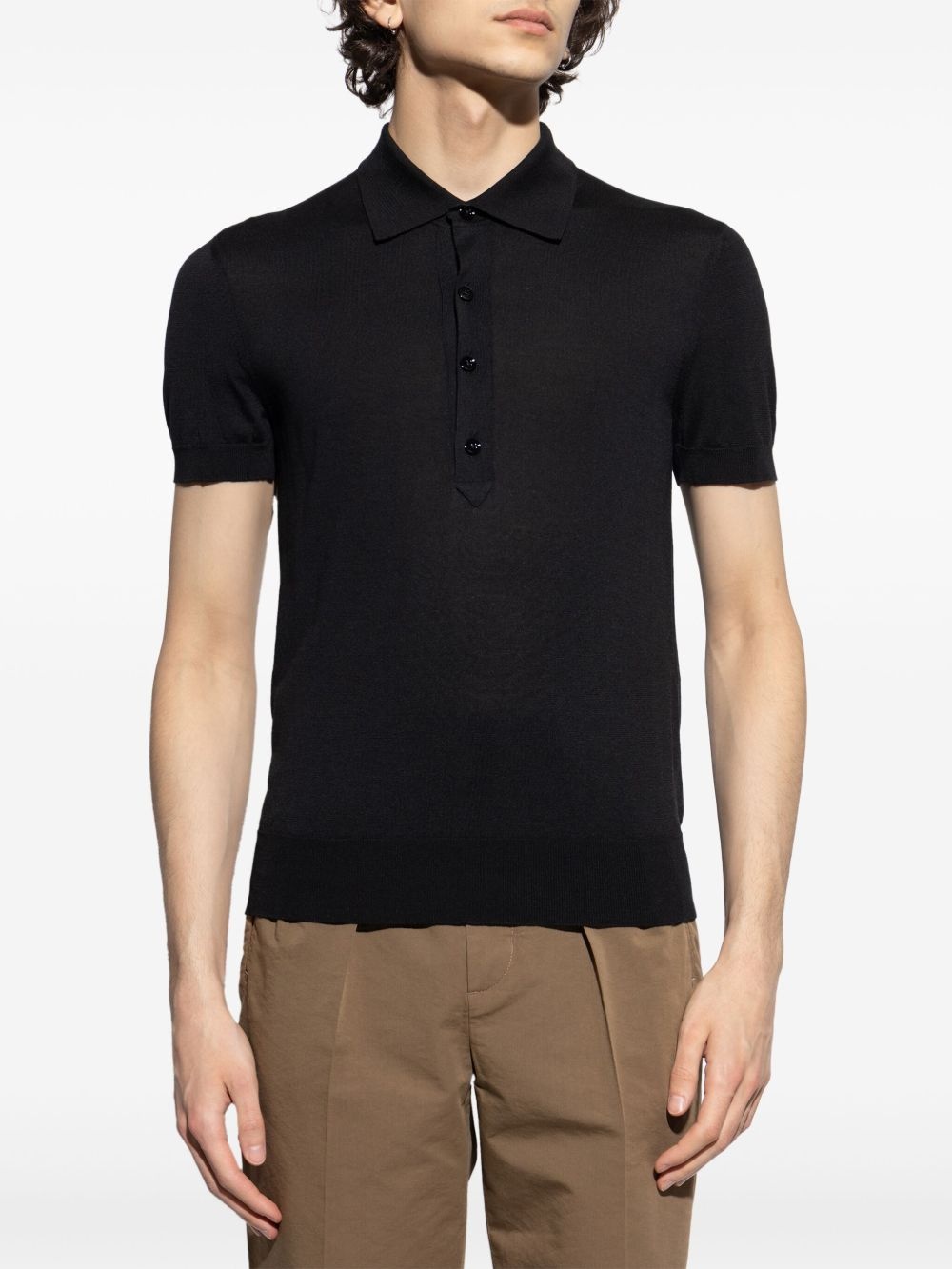 silk polo shirt - 2