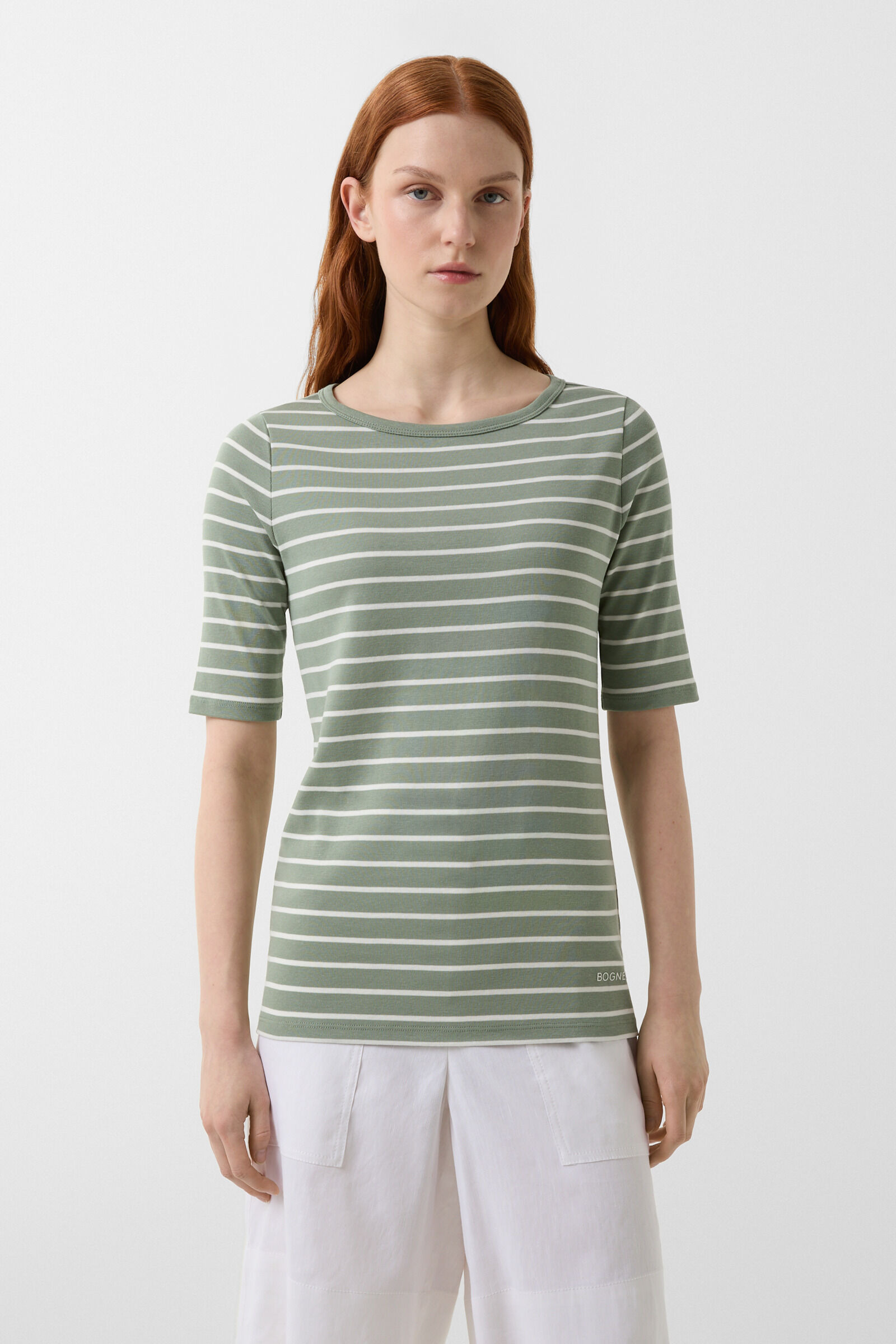 T-shirt Louna in Lime green/off-white - 2