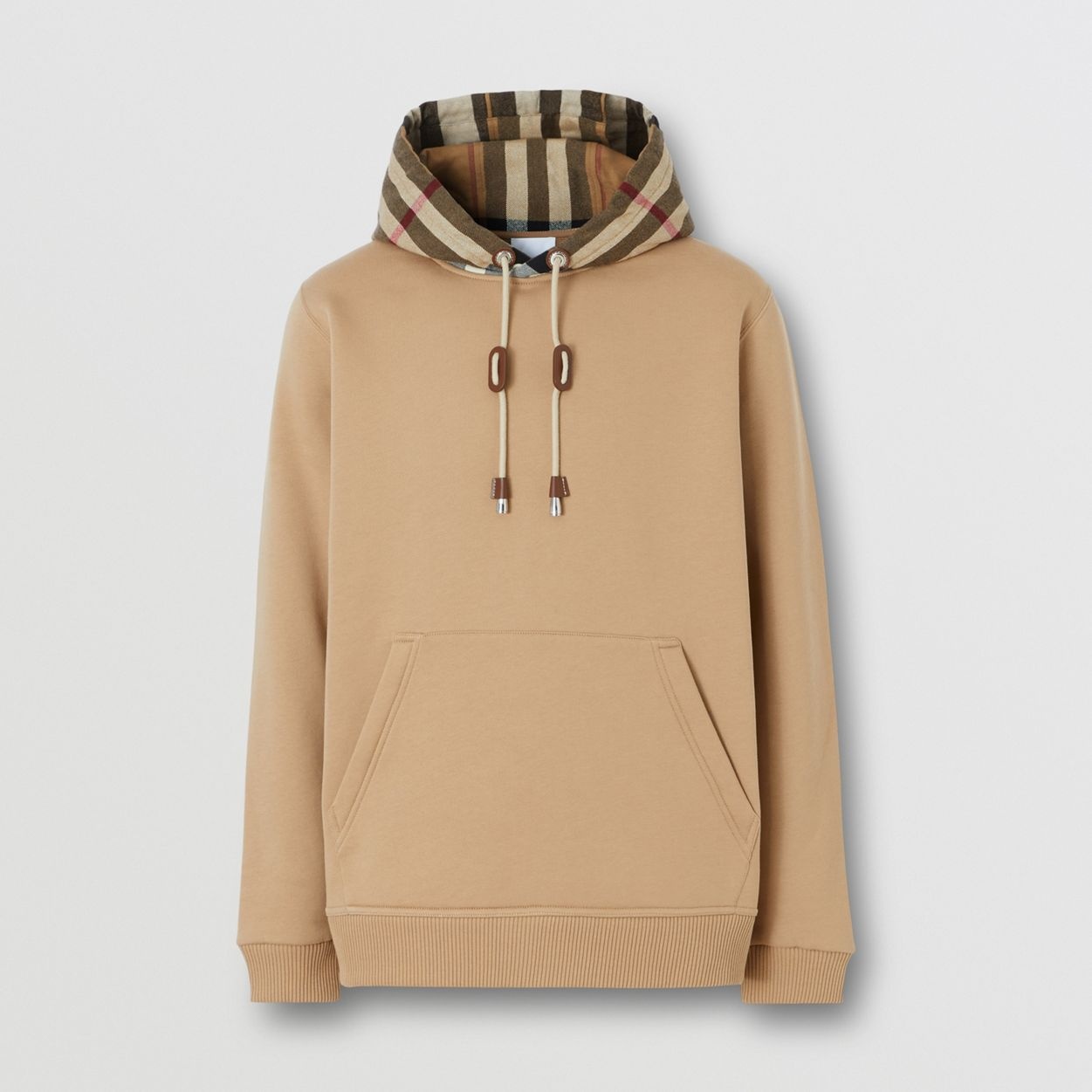 Check Hood Cotton Blend Hoodie - 1