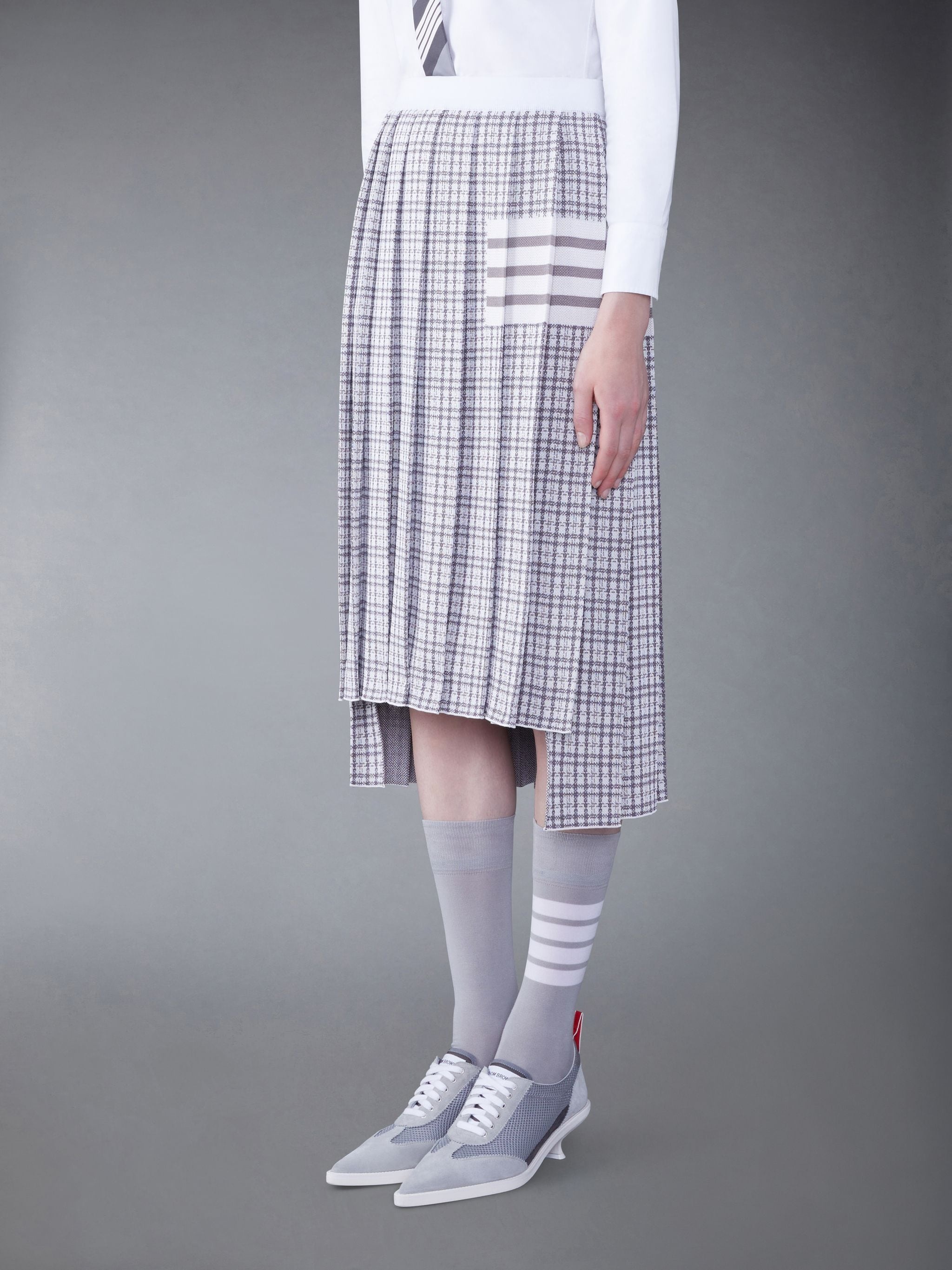 4-Bar stripe check skirt - 2