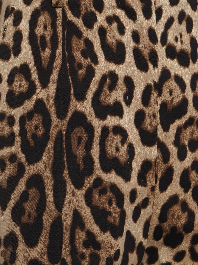 Leopard print high rise straight pants - 4
