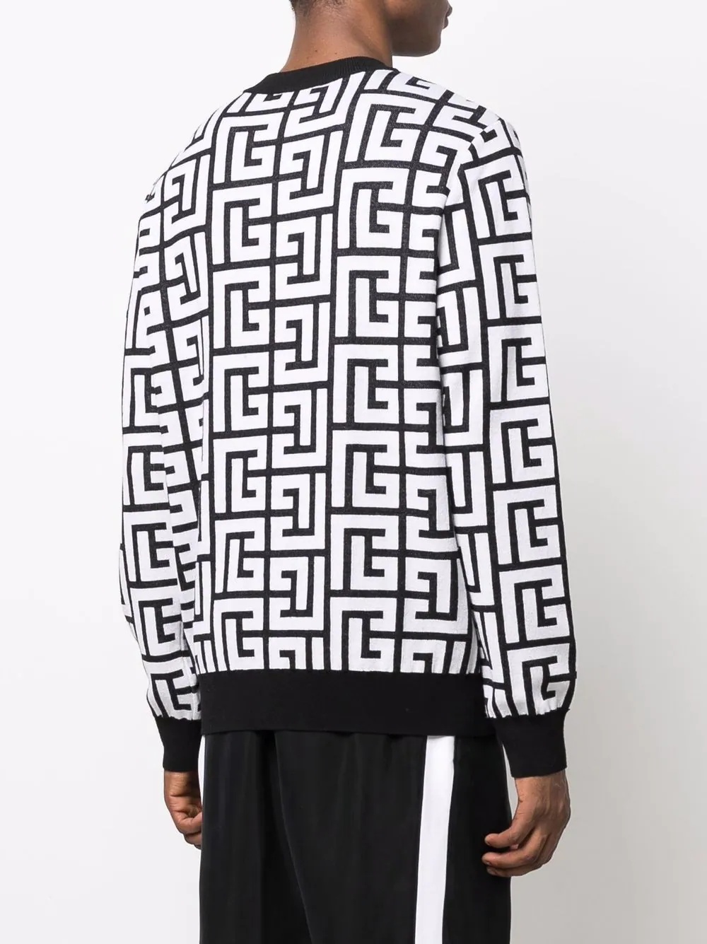 monogram pattern pullover - 4