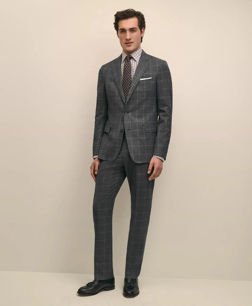 Classic Fit Wool Windowpane 1818 Suit - 1