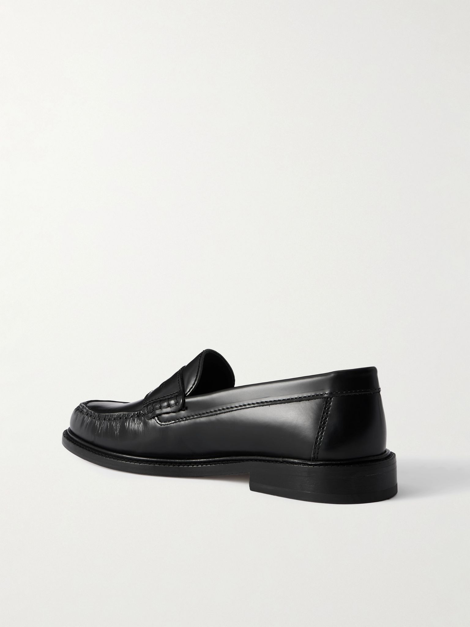 Yardee Polished-Leather Penny Loafers Black - 4