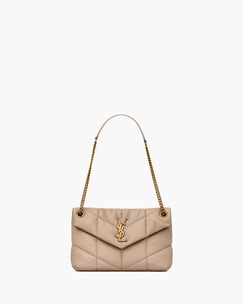 puffer small chain bag in quilted lambskin - 1