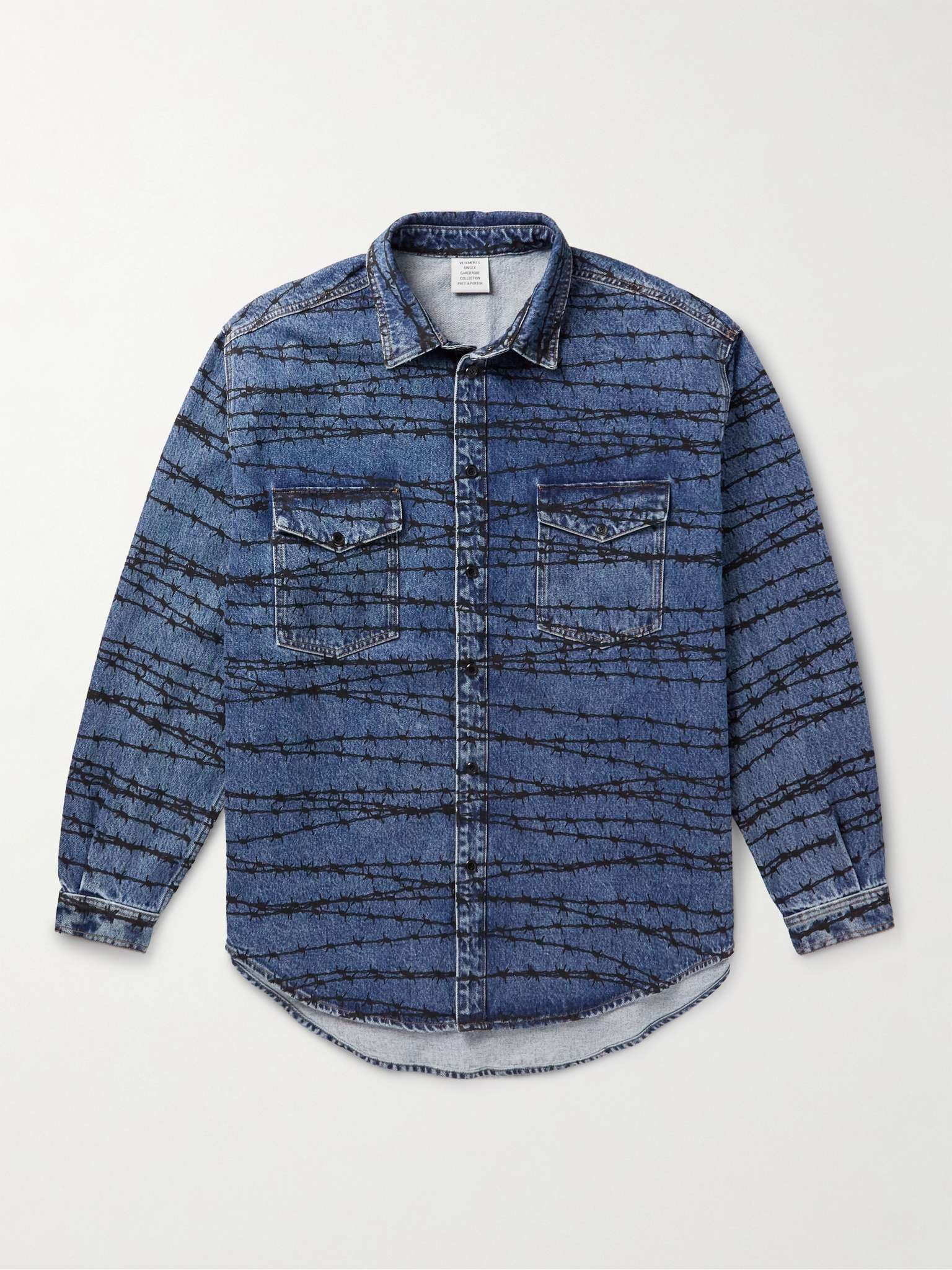 Printed Denim Overshirt - 1