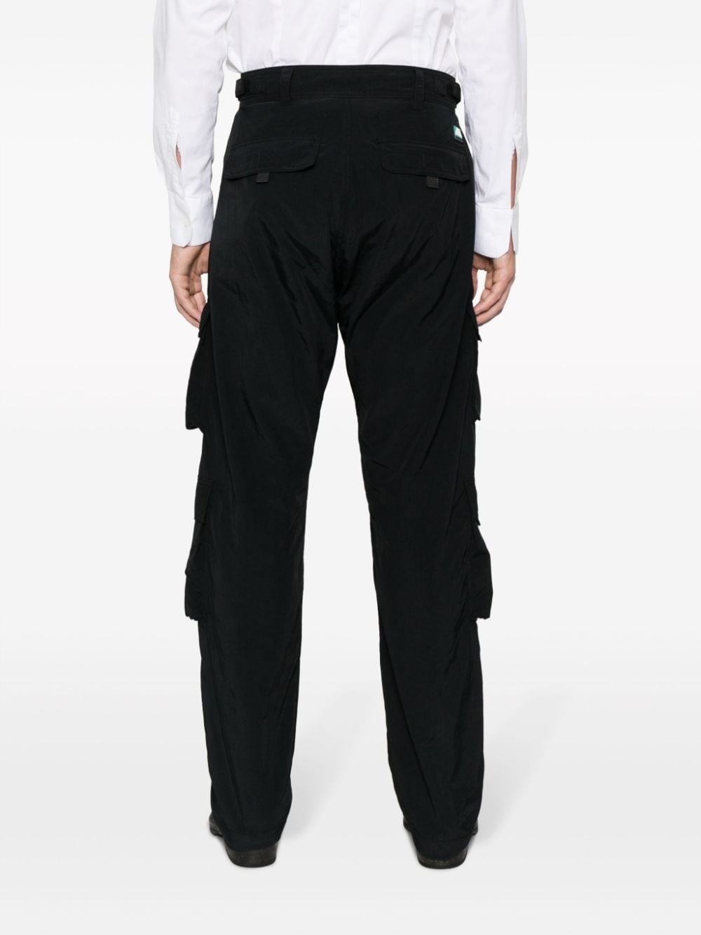 logo-patch cotton cargo trousers - 4