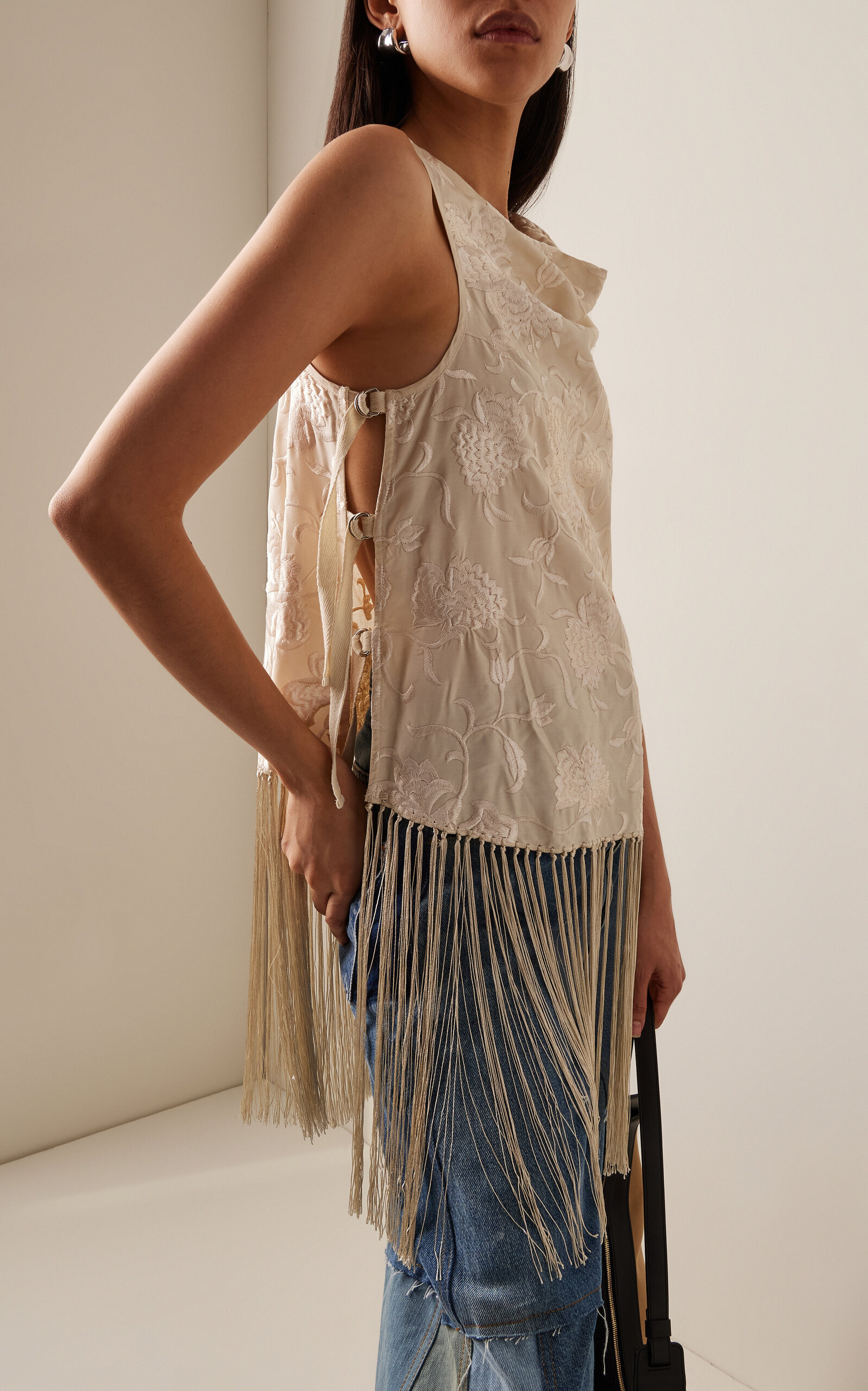 Priscilla Fringed Embroidered Top white - 2