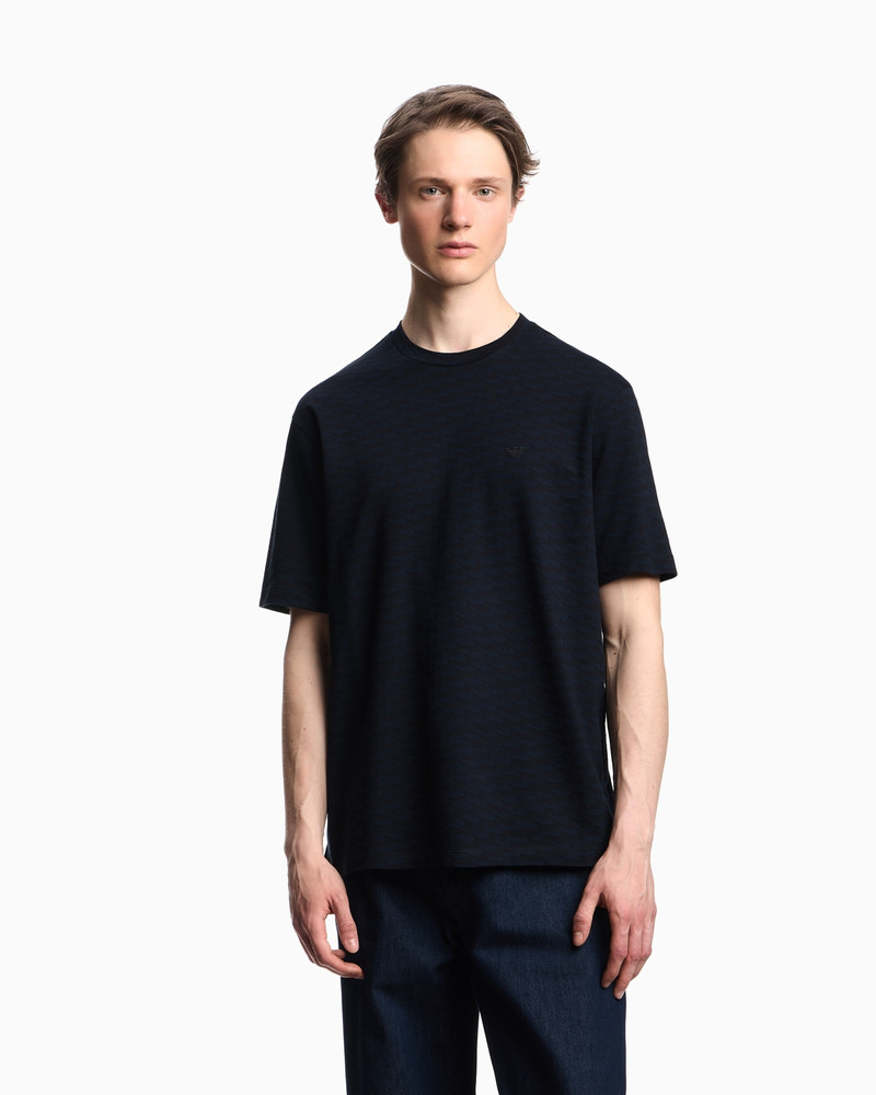 EMPORIO ARMANI ASV ICON JACQUARD JERSEY JUMPER WITH OP-ART MOTIF outlook