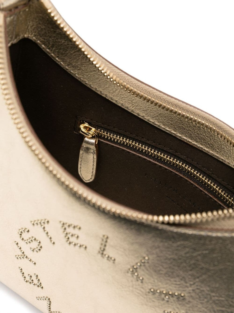 studded-logo metallic shoulder bag 5